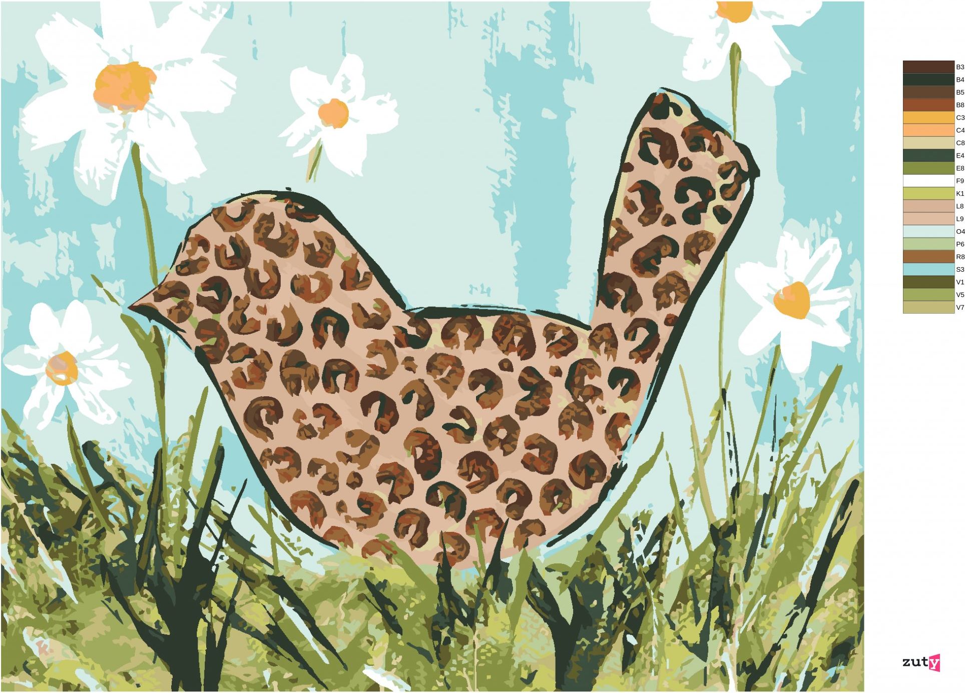 zuty Malování podle čísel - PTÁK V LEOPARDÍM VZORU (HALEY BUSH) - Rozměr: 40x50 cm, Rámování: Varianta: vypnuté plátno na rám - obrázek 7