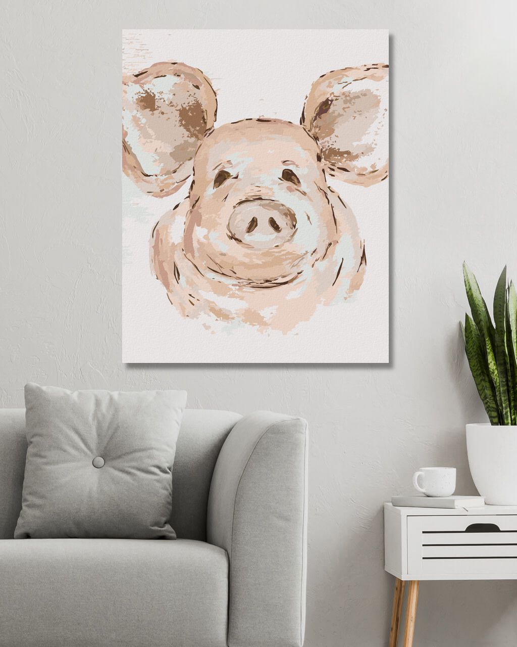 zuty Malování podle čísel - RŮŽOVÉ PRASE (HALEY BUSH) - Rozměr: 40x50 cm, Rámování: Varianta: vypnuté plátno na rám - obrázek 6