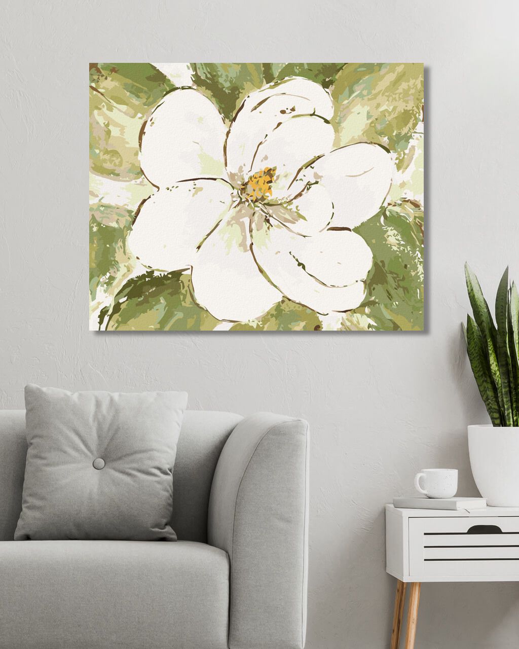 zuty Malování podle čísel - BÍLÁ MAGNÓLIE (HALEY BUSH) - Rozměr: 40x50 cm, Rámování: Varianta: vypnuté plátno na rám - obrázek 3