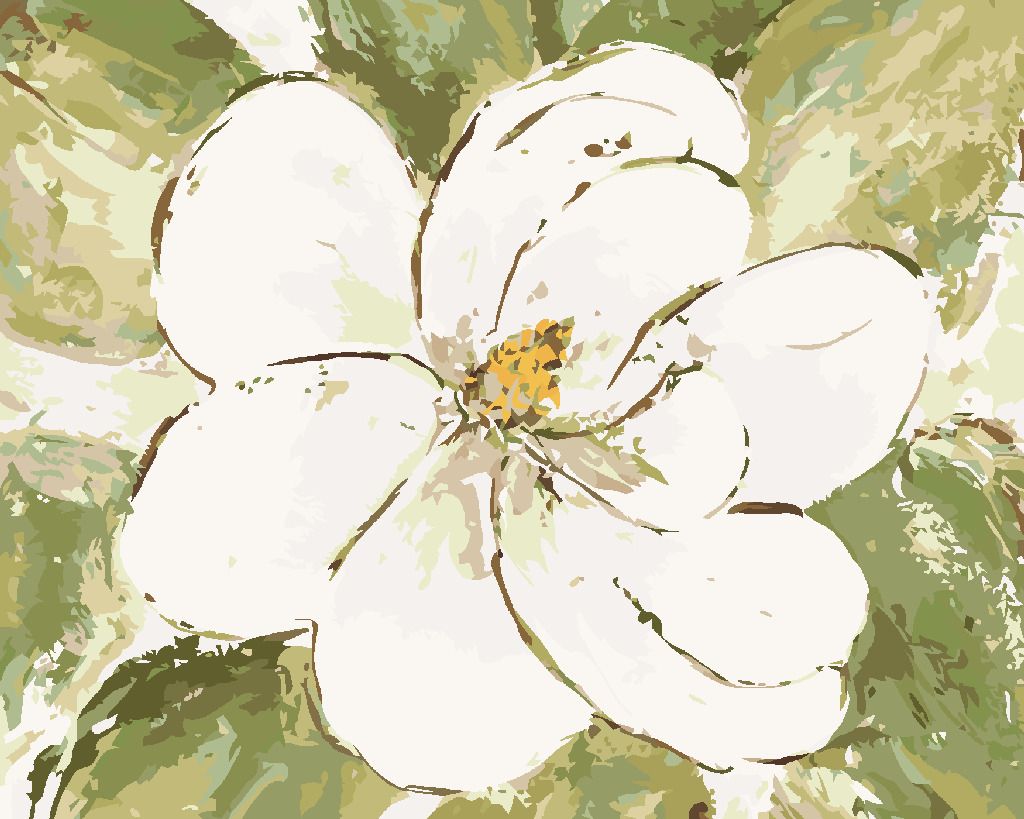 zuty Malování podle čísel - BÍLÁ MAGNÓLIE (HALEY BUSH) - Rozměr: 40x50 cm, Rámování: Varianta: vypnuté plátno na rám - obrázek 4