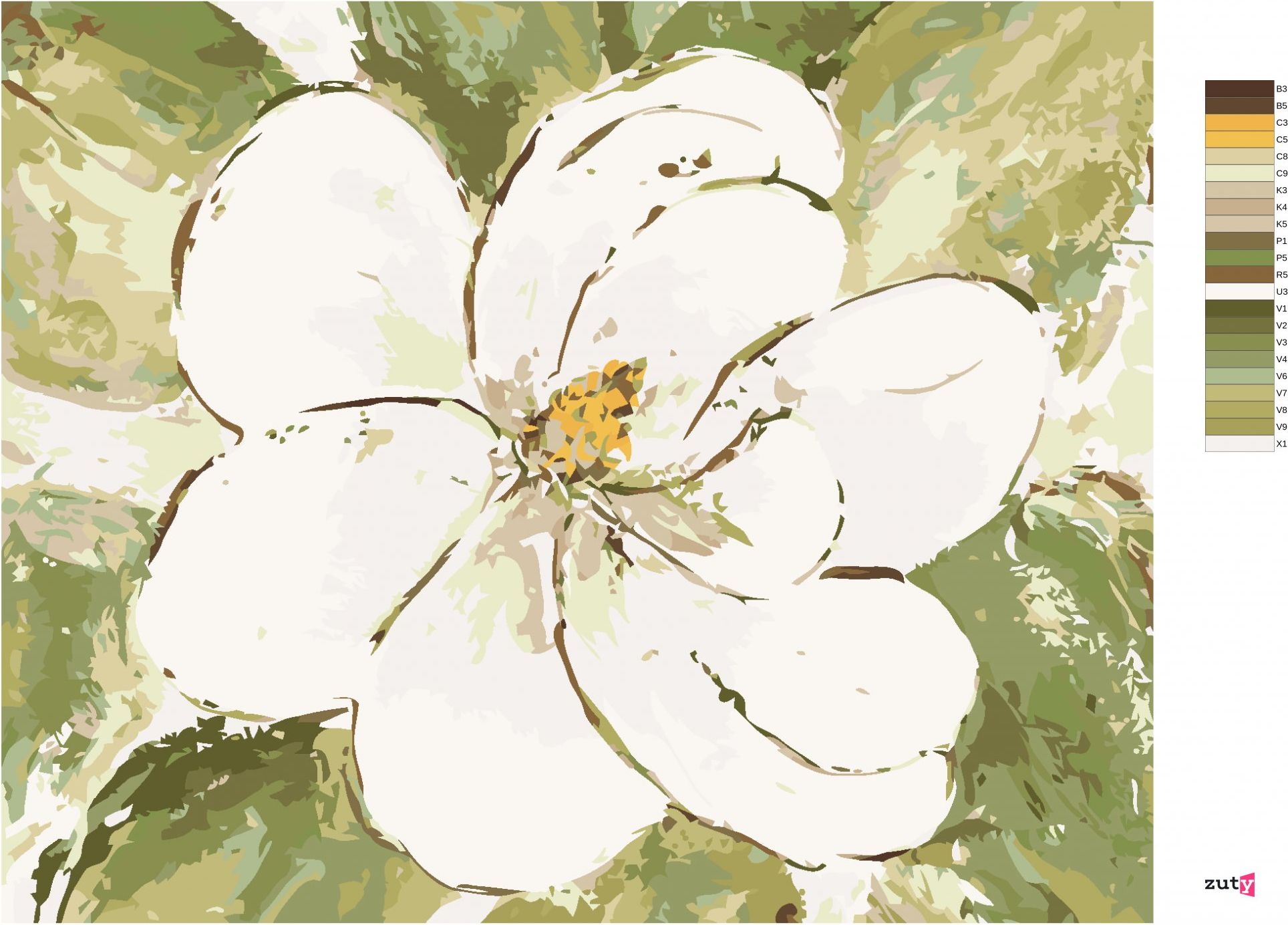 zuty Malování podle čísel - BÍLÁ MAGNÓLIE (HALEY BUSH) - Rozměr: 40x50 cm, Rámování: Varianta: vypnuté plátno na rám - obrázek 7
