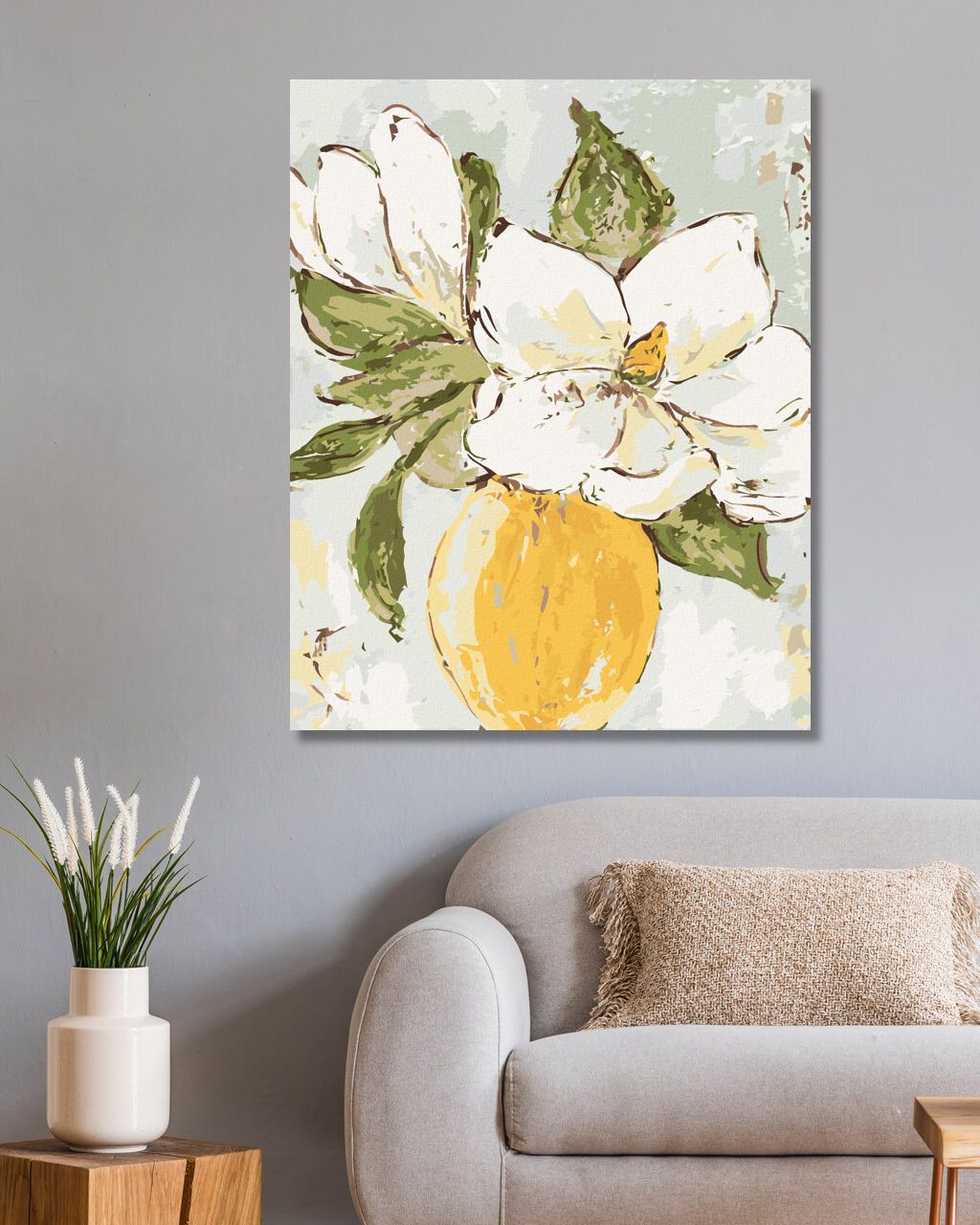 zuty Malování podle čísel - MAGNÓLIE VE ŽLUTÉ VÁZE II (HALEY BUSH) - Rozměr: 40x50 cm, Rámování: Varianta: bez rámu a bez vypnutí plátna - obrázek 9