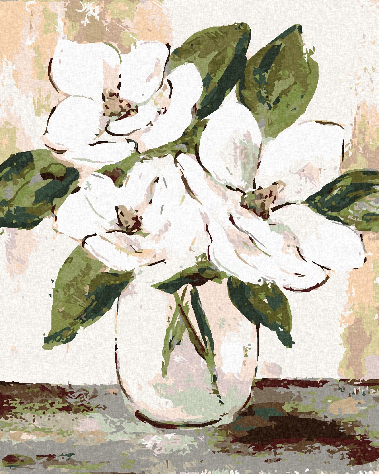 zuty Malování podle čísel - BÍLÉ MAGNÓLIE (HALEY BUSH) - Rozměr: 40x50 cm, Rámování: Varianta: vypnuté plátno na rám - obrázek 1