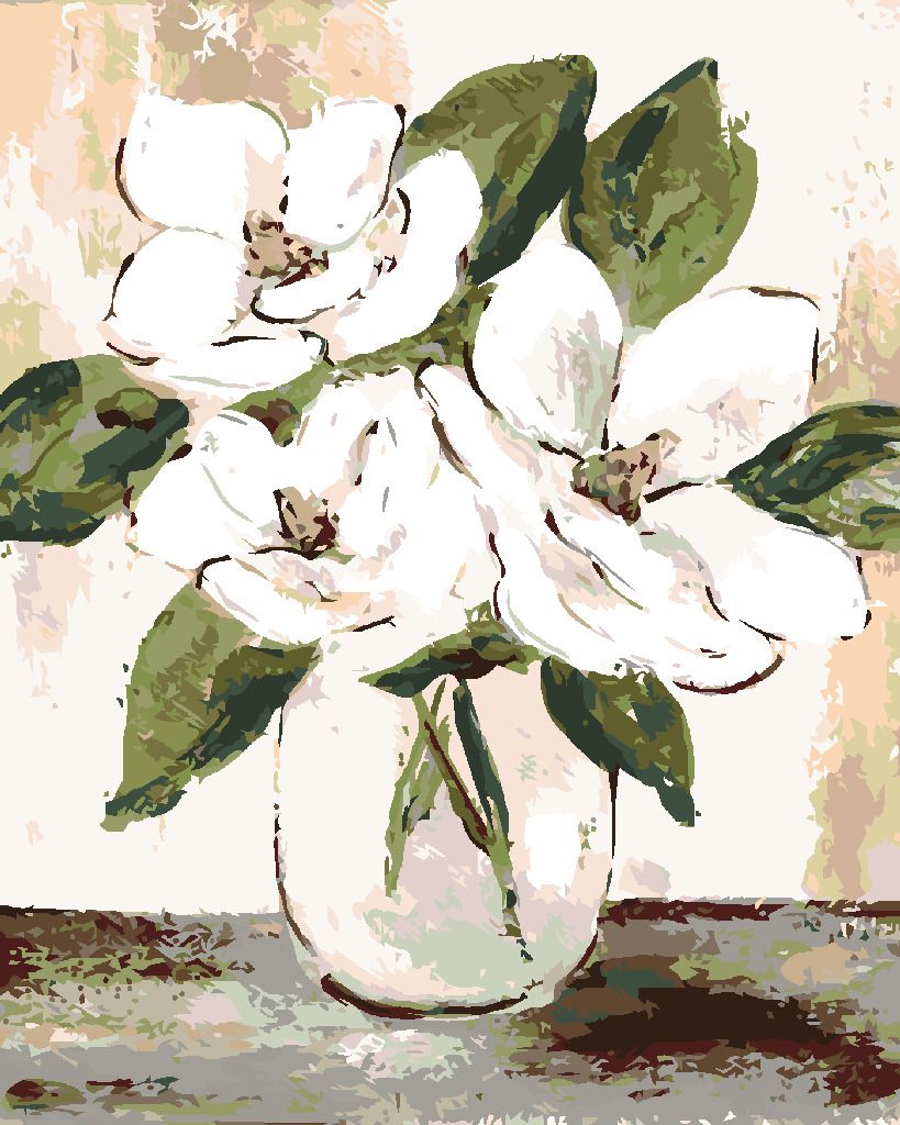 zuty Malování podle čísel - BÍLÉ MAGNÓLIE (HALEY BUSH) - Rozměr: 40x50 cm, Rámování: Varianta: vypnuté plátno na rám - obrázek 2