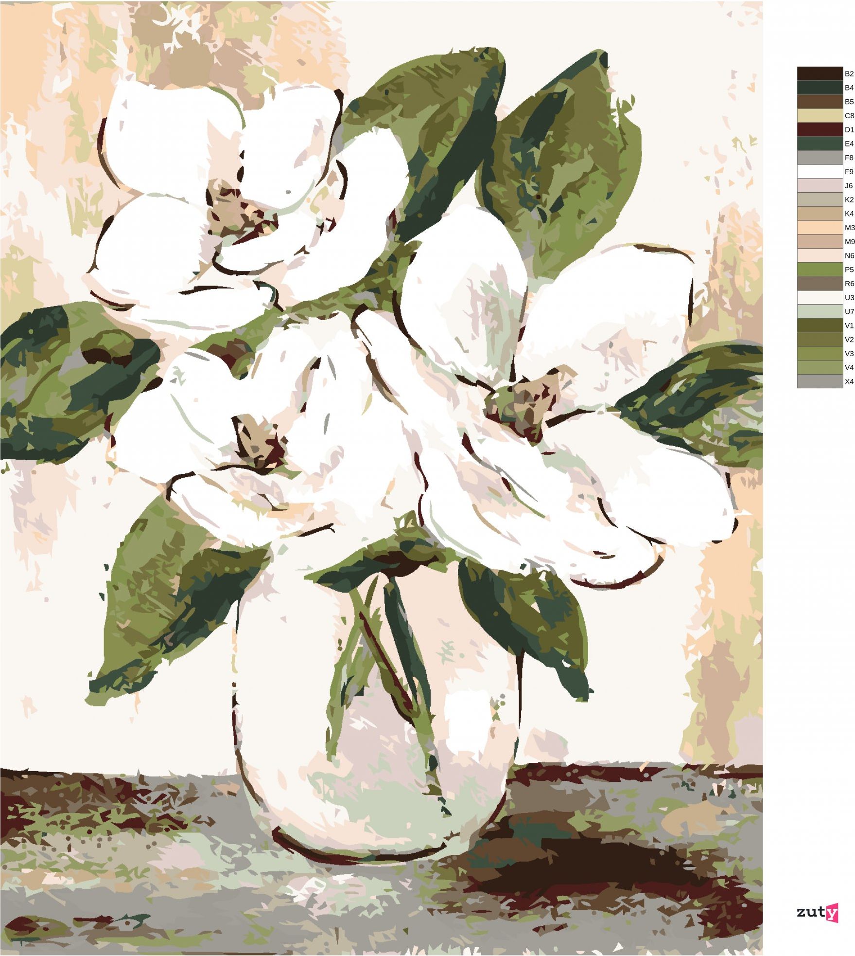 zuty Malování podle čísel - BÍLÉ MAGNÓLIE (HALEY BUSH) - Rozměr: 40x50 cm, Rámování: Varianta: vypnuté plátno na rám - obrázek 4