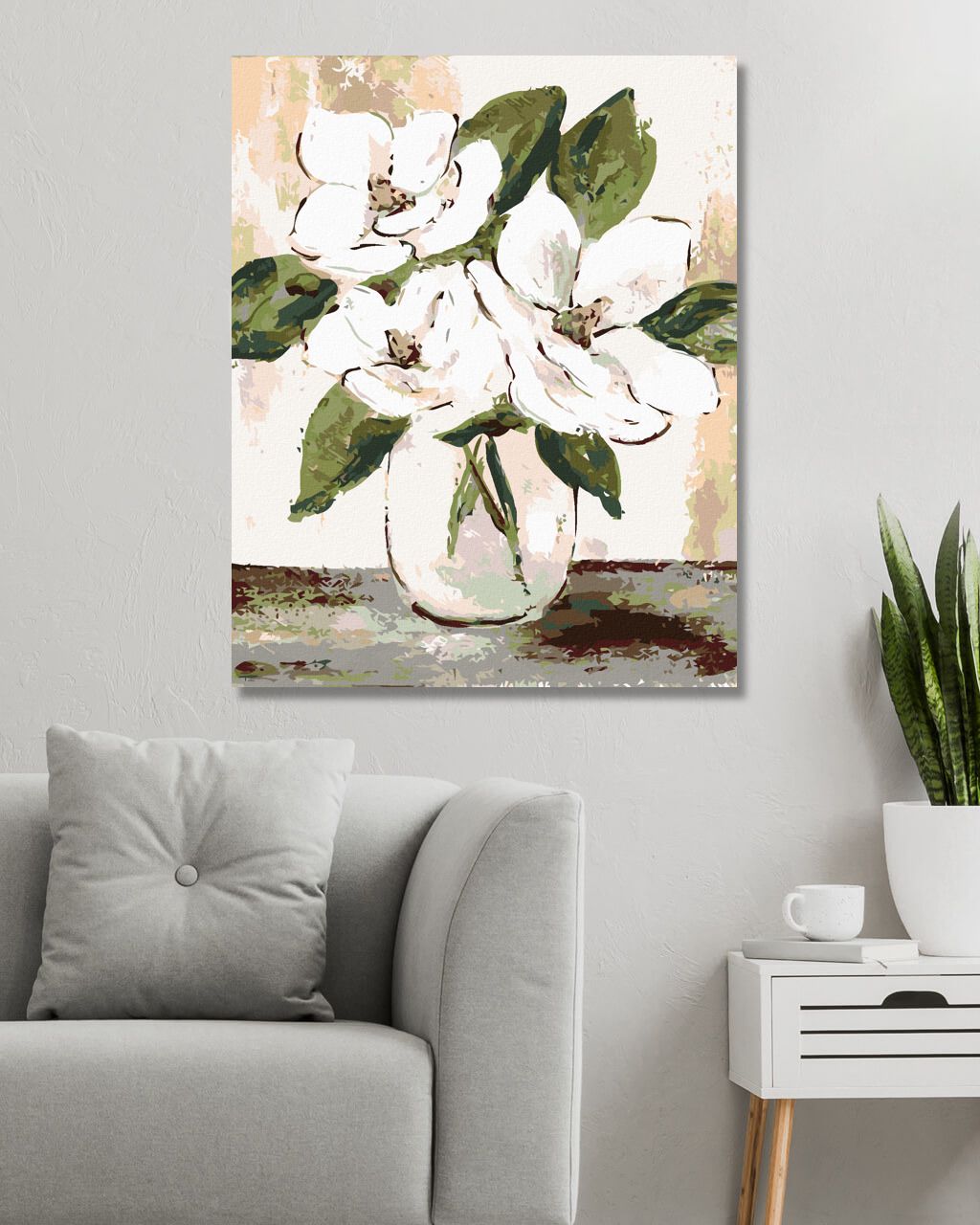 zuty Malování podle čísel - BÍLÉ MAGNÓLIE (HALEY BUSH) - Rozměr: 40x50 cm, Rámování: Varianta: vypnuté plátno na rám - obrázek 6