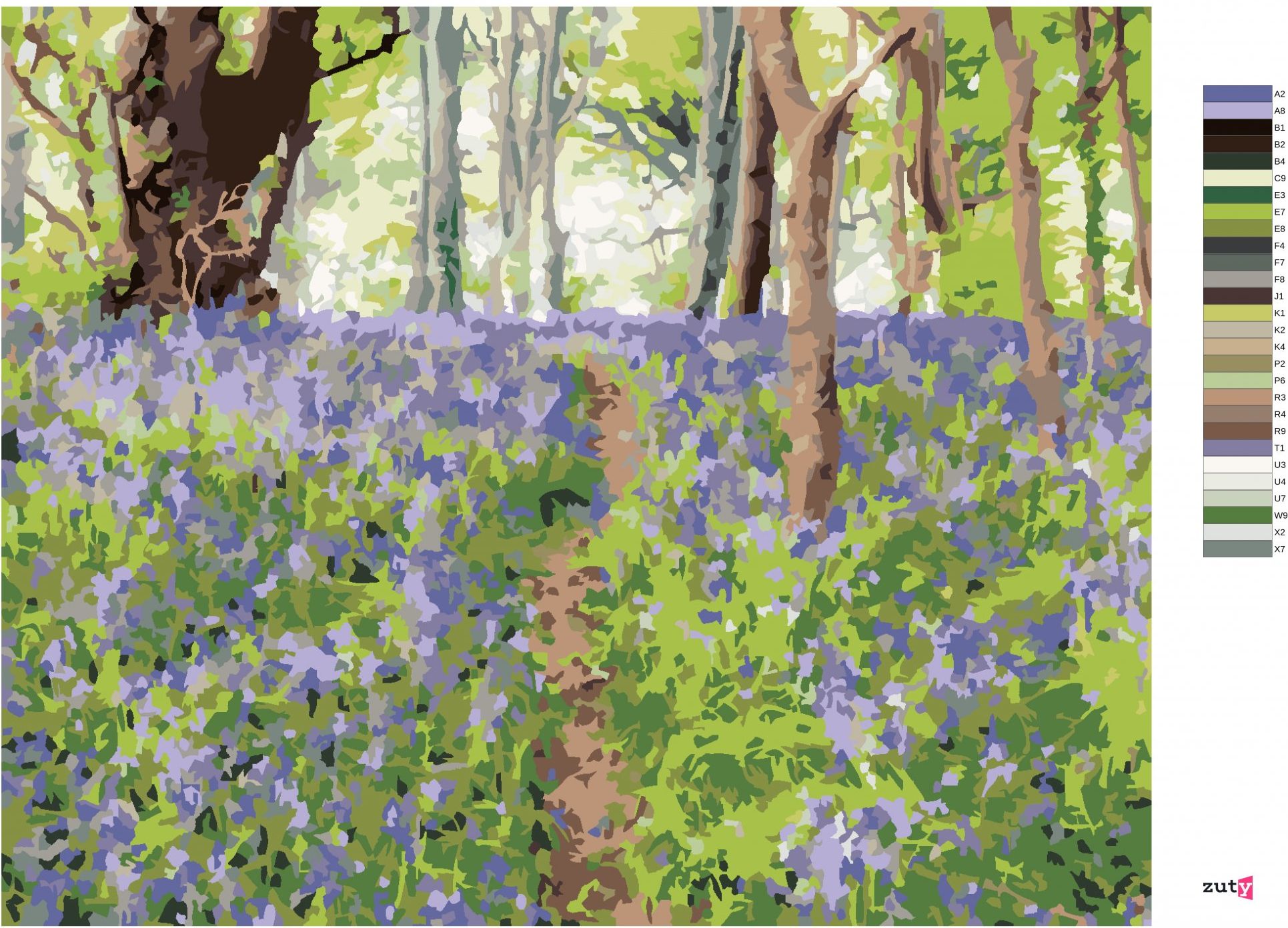 zuty Malování podle čísel - KVĚTINY A STROMY, IRSKO (TED DAVIS) - Rozměr: 40x50 cm, Rámování: Varianta: vypnuté plátno na rám - obrázek 4
