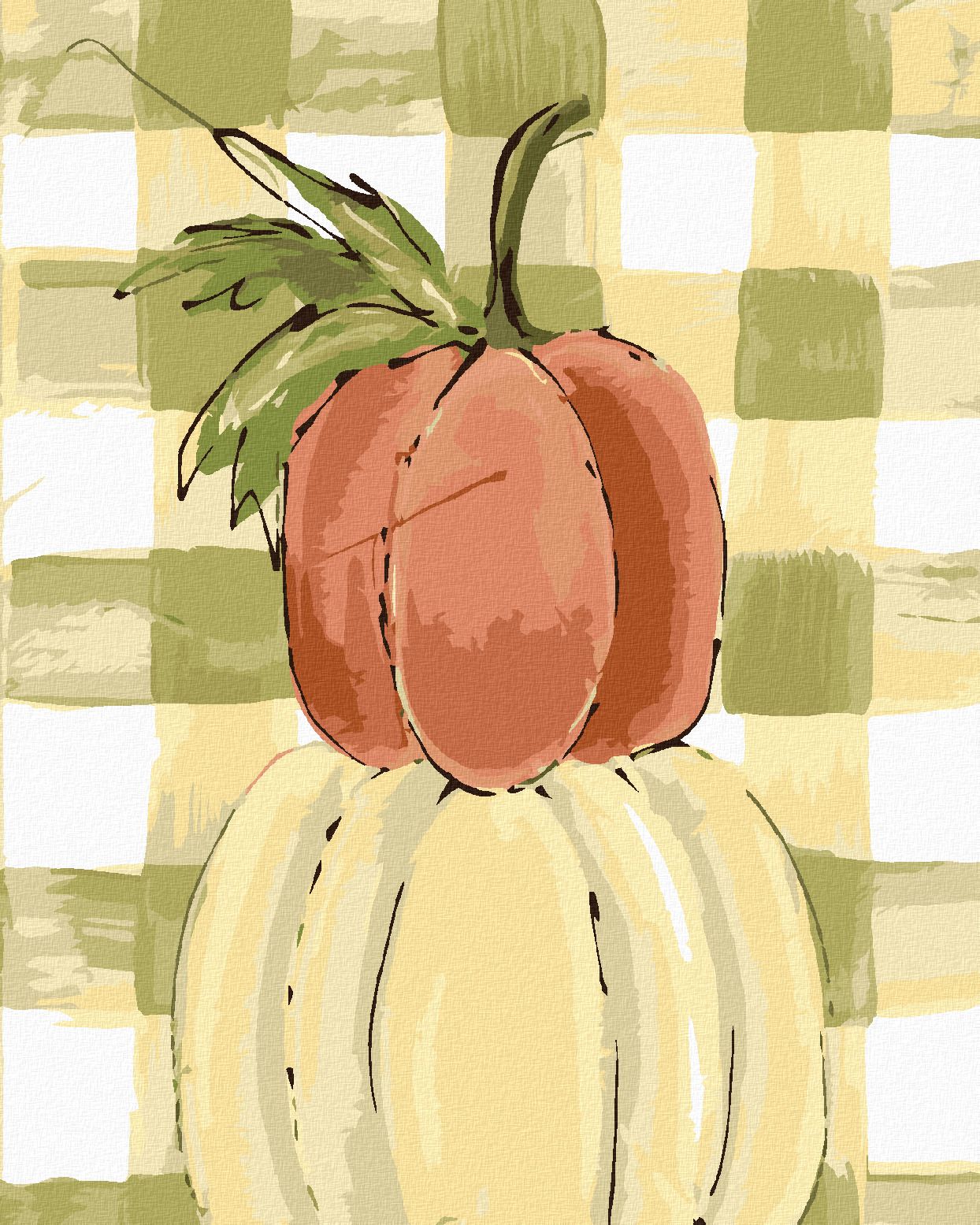 zuty Malování podle čísel - TŘI DÝNĚ GINGHAM (HALEY BUSH) - Rozměr: 40x50 cm, Rámování: Varianta: bez rámu a bez vypnutí plátna - obrázek 1