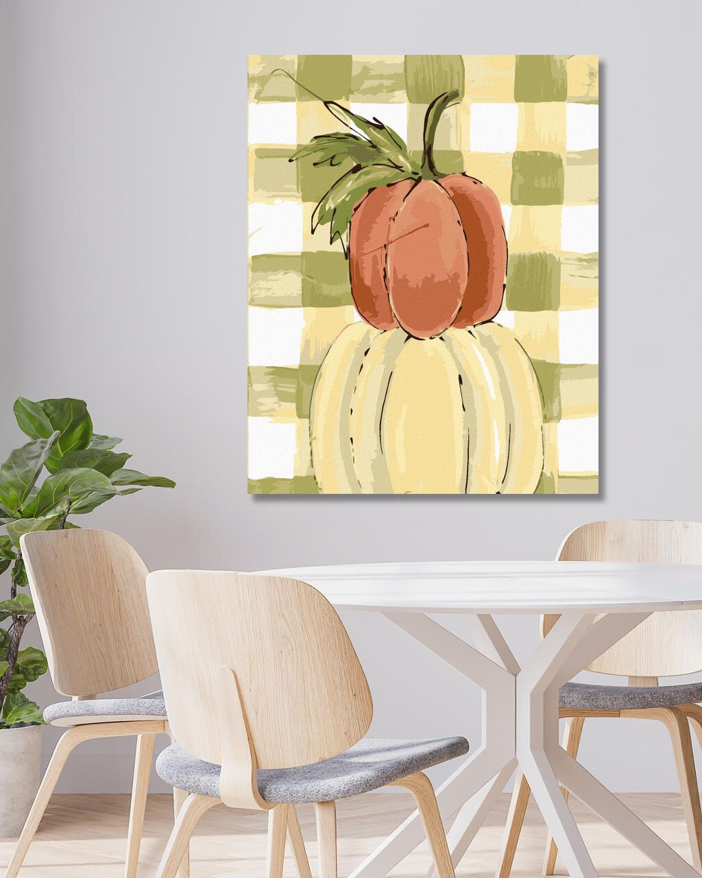 zuty Malování podle čísel - TŘI DÝNĚ GINGHAM (HALEY BUSH) - Rozměr: 40x50 cm, Rámování: Varianta: bez rámu a bez vypnutí plátna - obrázek 2