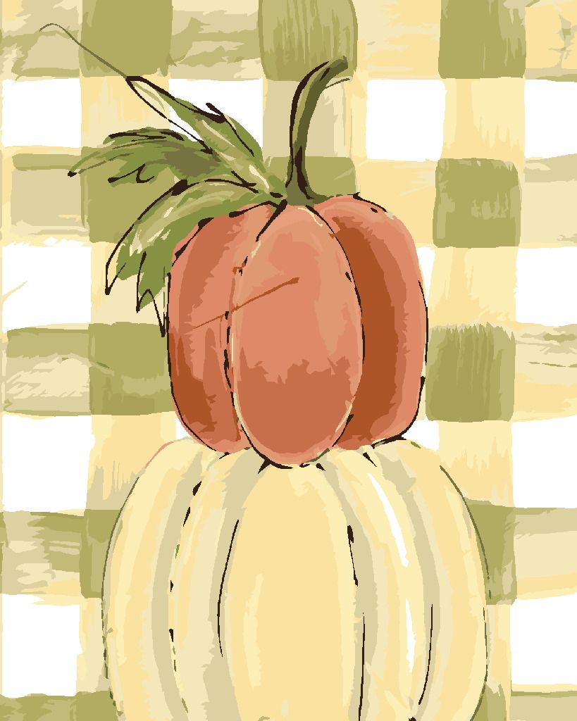 zuty Malování podle čísel - TŘI DÝNĚ GINGHAM (HALEY BUSH) - Rozměr: 40x50 cm, Rámování: Varianta: bez rámu a bez vypnutí plátna - obrázek 3
