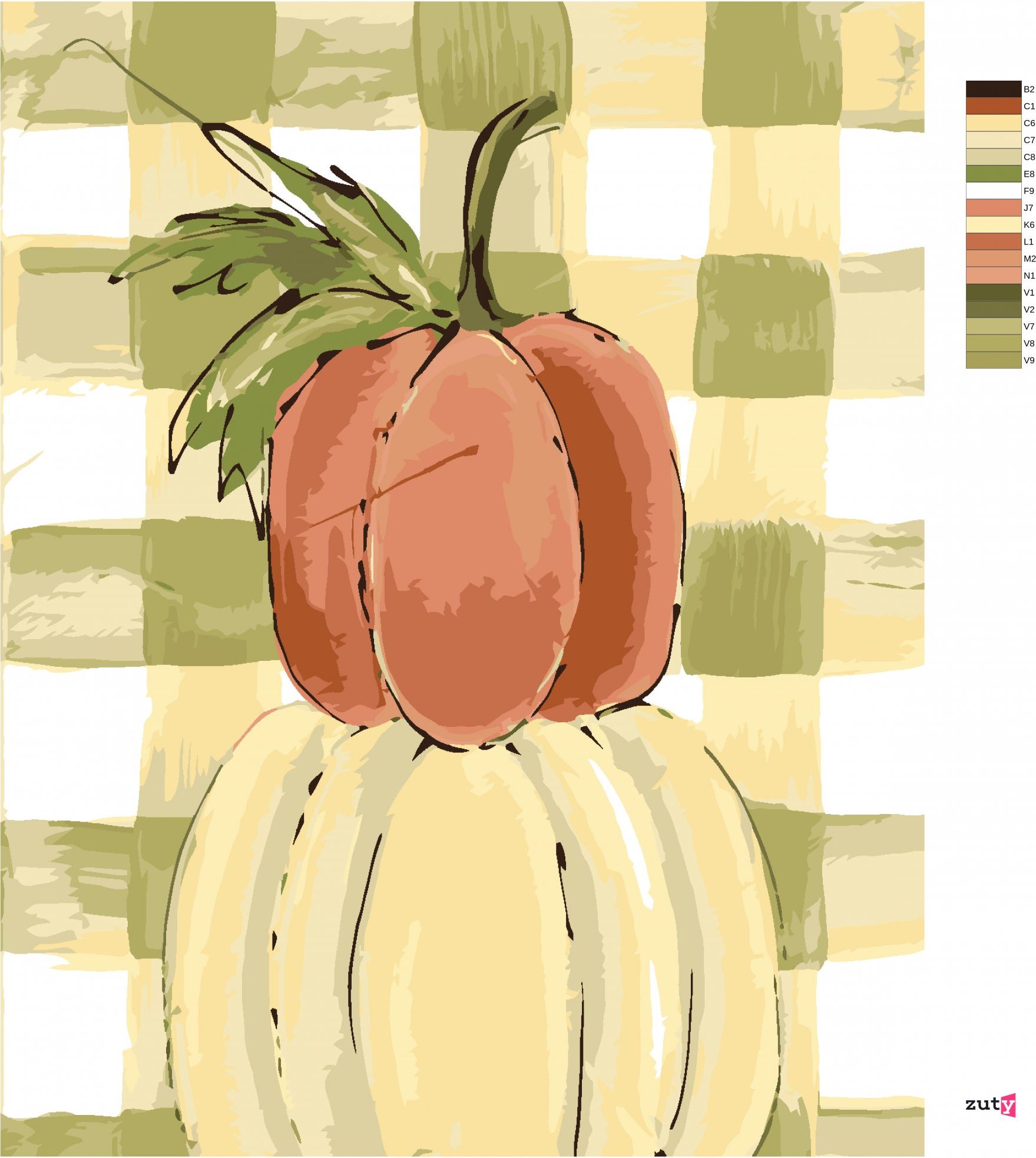 zuty Malování podle čísel - TŘI DÝNĚ GINGHAM (HALEY BUSH) - Rozměr: 40x50 cm, Rámování: Varianta: bez rámu a bez vypnutí plátna - obrázek 8