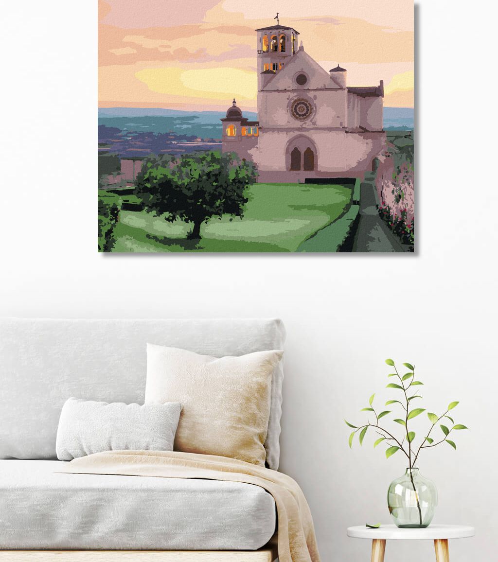 zuty Malování podle čísel - BAZILIKA SVATÉHO FRANTIŠKA Z ASSISI, ITÁLIE (TED DAVIS) - Rozměr: 40x50 cm, Rámování: Varianta: vypnuté plátno na rám - obrázek 8