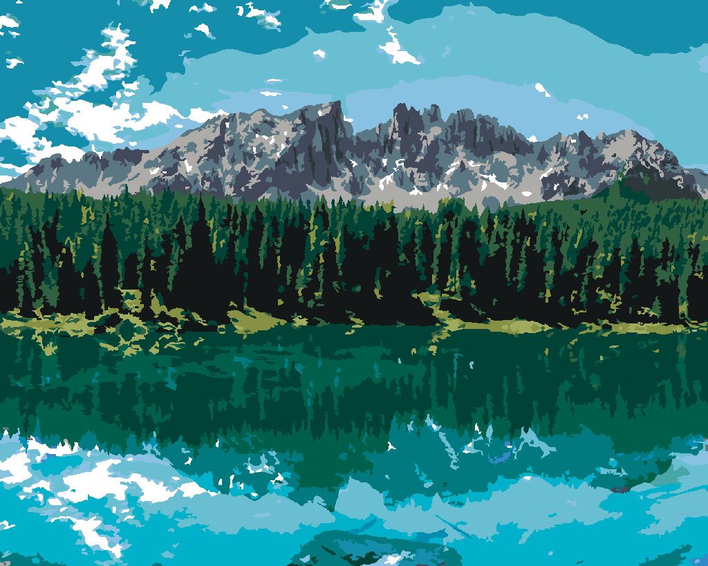 zuty Malování podle čísel - JEZERO POD HORAMI (TED DAVIS) - Rozměr: 40x50 cm, Rámování: Varianta: vypnuté plátno na rám - obrázek 4