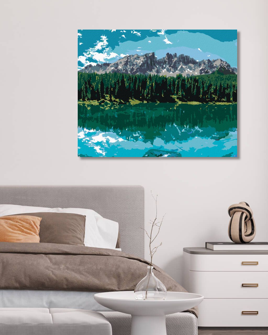 zuty Malování podle čísel - JEZERO POD HORAMI (TED DAVIS) - Rozměr: 40x50 cm, Rámování: Varianta: vypnuté plátno na rám - obrázek 7