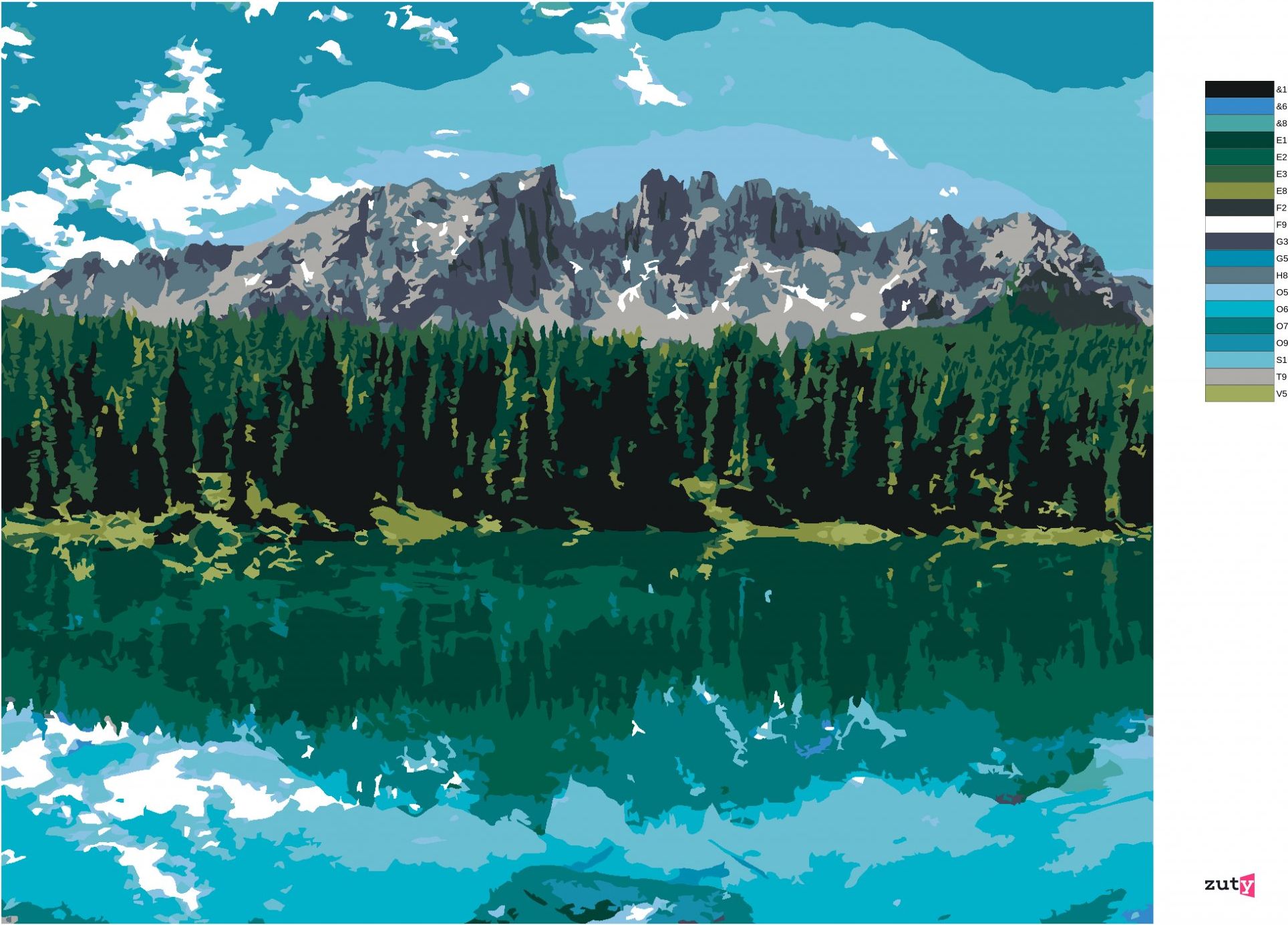 zuty Malování podle čísel - JEZERO POD HORAMI (TED DAVIS) - Rozměr: 40x50 cm, Rámování: Varianta: vypnuté plátno na rám - obrázek 10