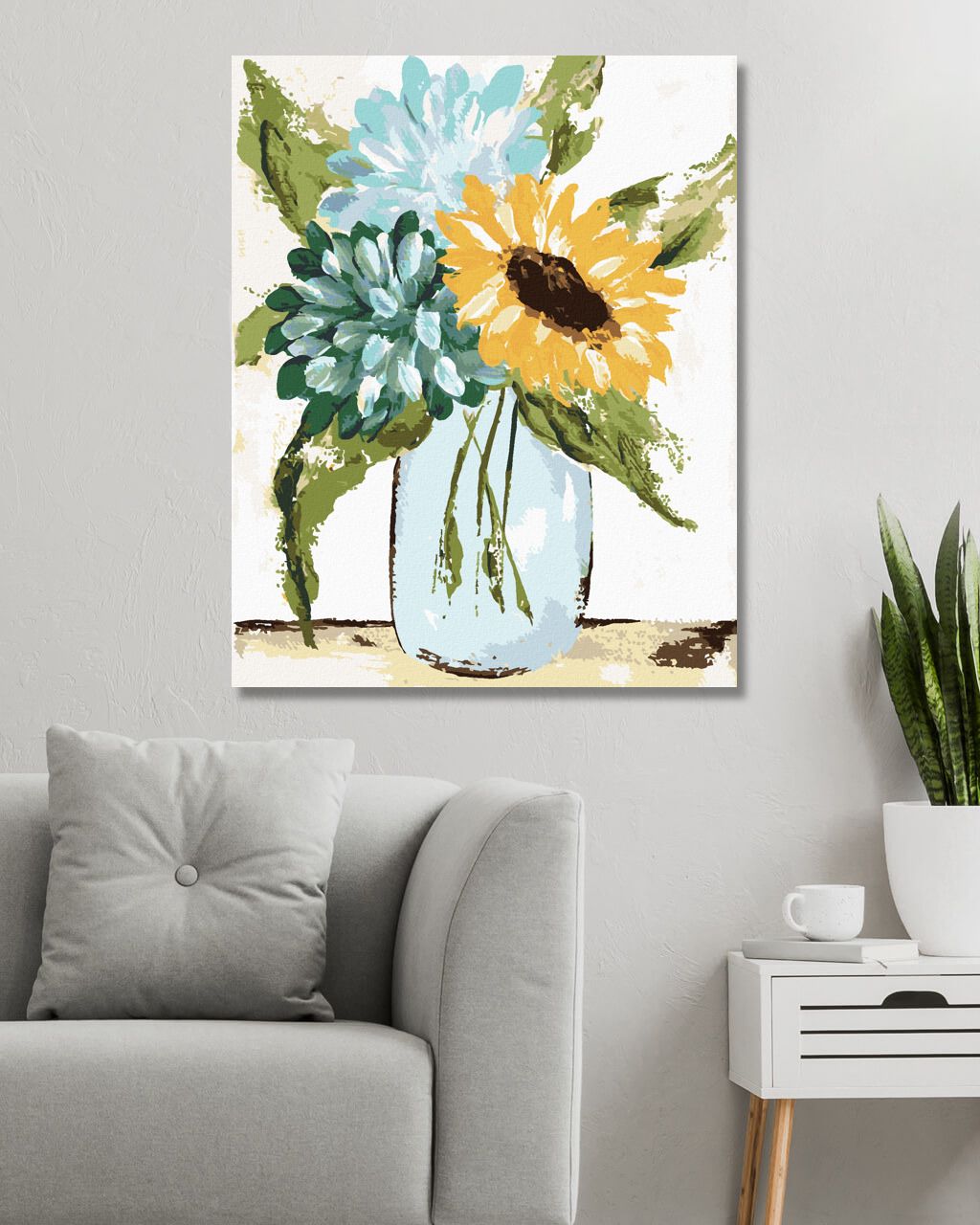 zuty Malování podle čísel - HORTENZIE A SLUNEČNICE VE VÁZE 2 (HALEY BUSH) - Rozměr: 40x50 cm, Rámování: Varianta: bez rámu a bez vypnutí plátna - obrázek 8