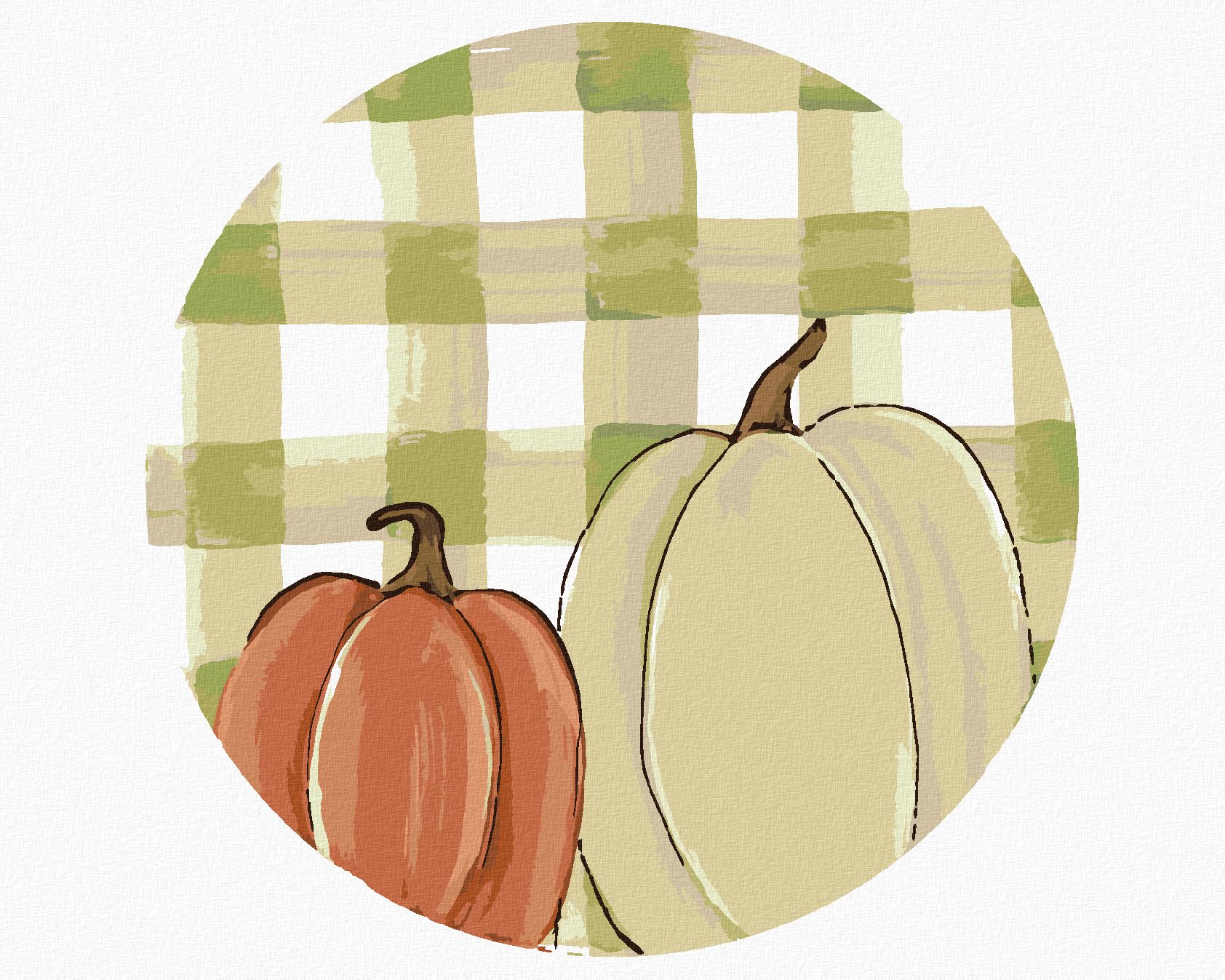 zuty Malování podle čísel - DVĚ DÝNĚ GINGHAM (HALEY BUSH) - Rozměr: 40x50 cm, Rámování: Varianta: vypnuté plátno na rám - obrázek 1