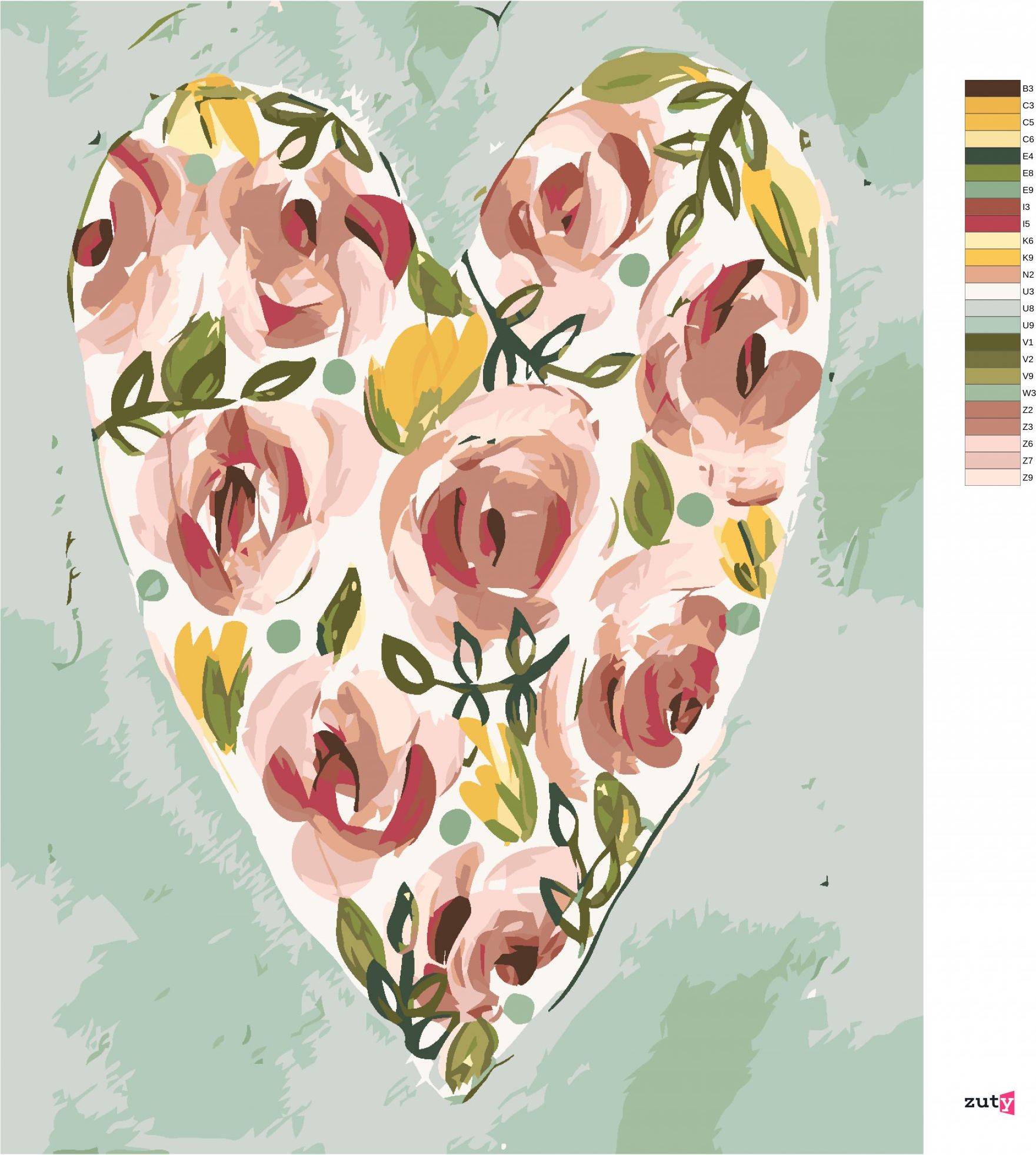 zuty Malování podle čísel - VALENTÝNSKÉ SRDCE (HALEY BUSH) - Rozměr: 40x50 cm, Rámování: Varianta: bez rámu a bez vypnutí plátna - obrázek 8