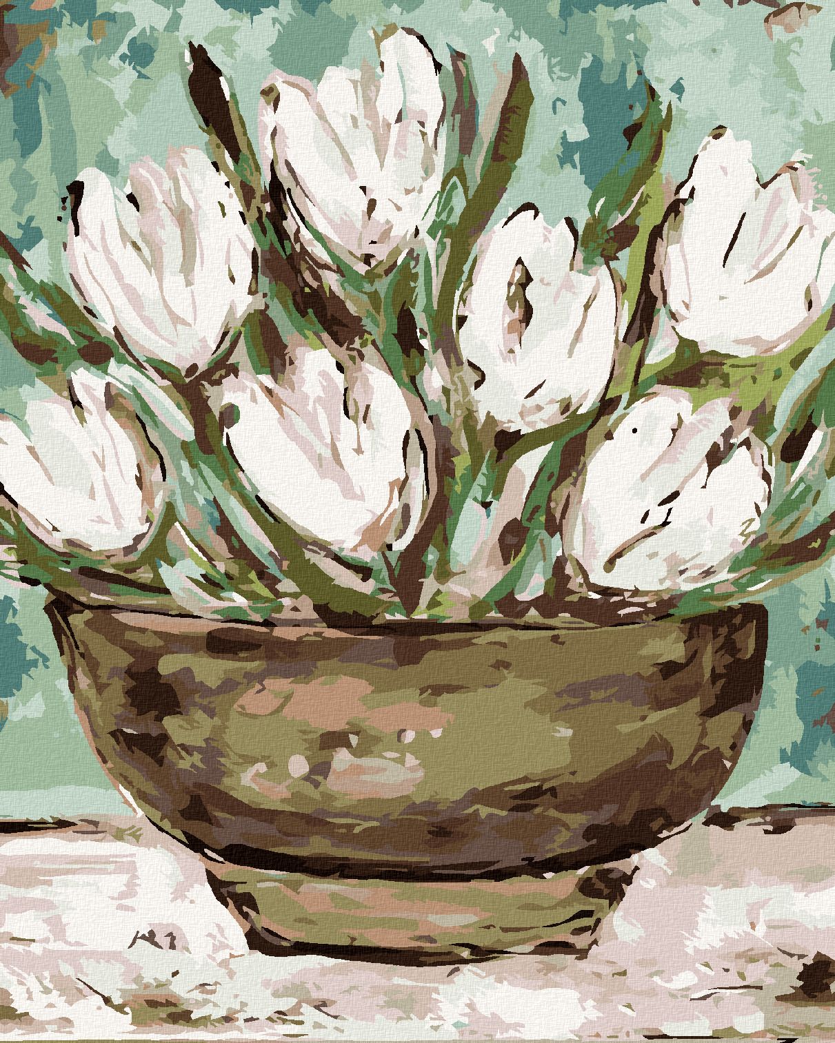 zuty Malování podle čísel - MISKA S TULIPÁNY (HALEY BUSH) - Rozměr: 40x50 cm, Rámování: Varianta: vypnuté plátno na rám - obrázek 1