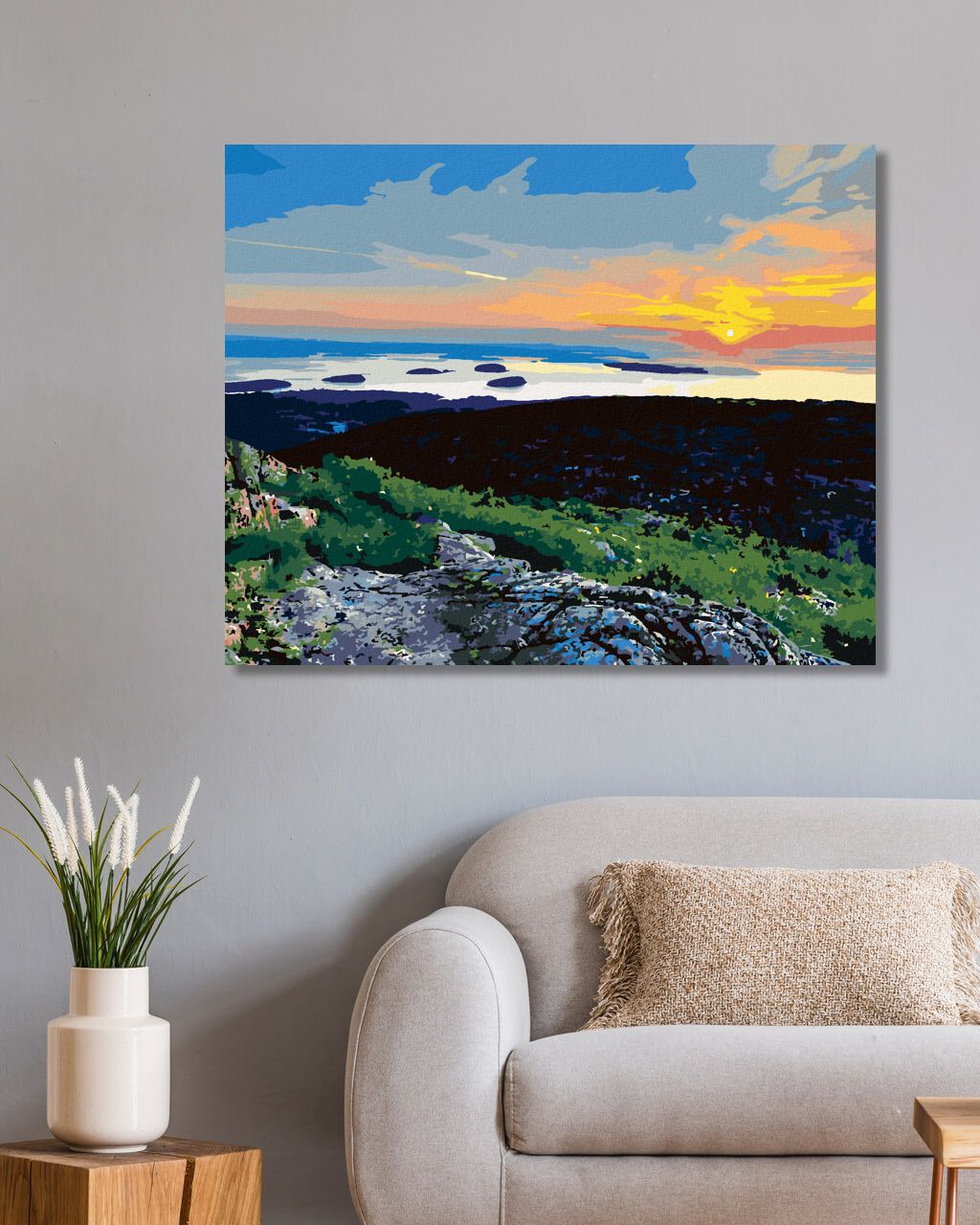 zuty Malování podle čísel - ZÁPAD SLUNCE NAD KRAJINOU (TED DAVIS) - Rozměr: 40x50 cm, Rámování: Varianta: bez rámu a bez vypnutí plátna - obrázek 5