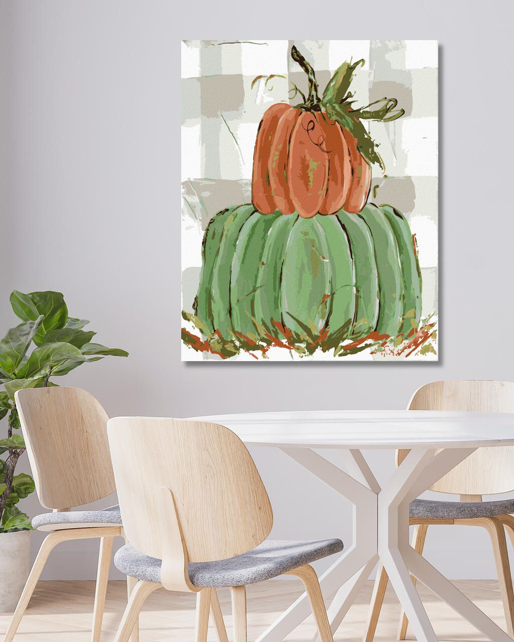 zuty Malování podle čísel - ZELENÁ A ORANŽOVÁ DÝNĚ (HALEY BUSH) - Rozměr: 40x50 cm, Rámování: Varianta: vypnuté plátno na rám - obrázek 10