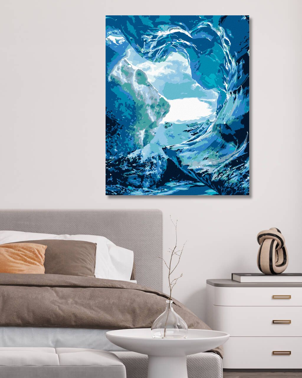zuty Malování podle čísel - ZAMZRLÁ KRAJINA A ŘEKA (TED DAVIS) - Rozměr: 40x50 cm, Rámování: Varianta: vypnuté plátno na rám - obrázek 4