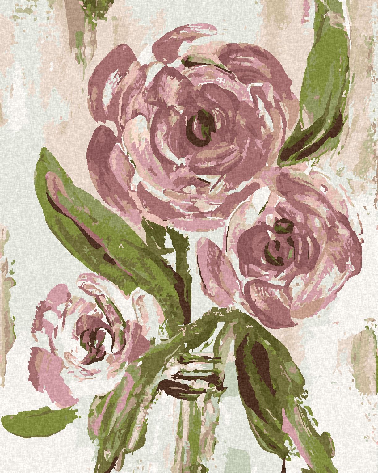 zuty Malování podle čísel - RŮŽE VE VÁZE (HALEY BUSH) - Rozměr: 40x50 cm, Rámování: Varianta: vypnuté plátno na rám - obrázek 1