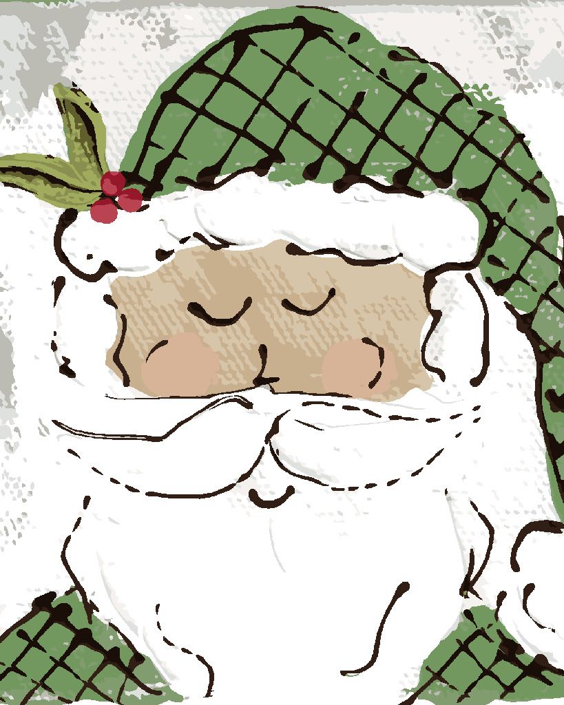 zuty Malování podle čísel - SANTA SE ZELENOU ČEPICÍ (HALEY BUSH) - Rozměr: 40x50 cm, Rámování: Varianta: bez rámu a bez vypnutí plátna - obrázek 9