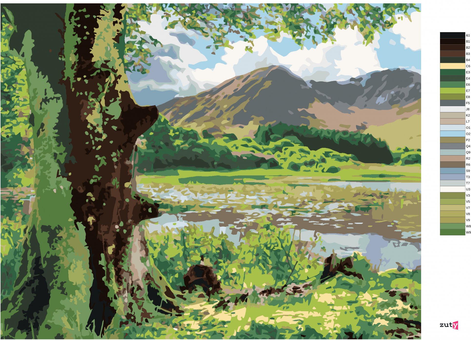 zuty Malování podle čísel - PŘÍRODA A HORY, IRSKO (TED DAVIS) - Rozměr: 40x50 cm, Rámování: Varianta: bez rámu a bez vypnutí plátna - obrázek 8