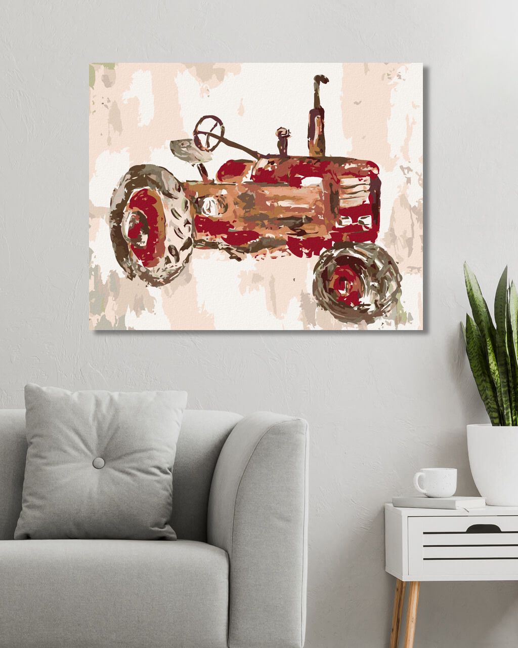zuty Malování podle čísel - ČERVENÝ TRAKTOR (HALEY BUSH) - Rozměr: 40x50 cm, Rámování: Varianta: bez rámu a bez vypnutí plátna - obrázek 6