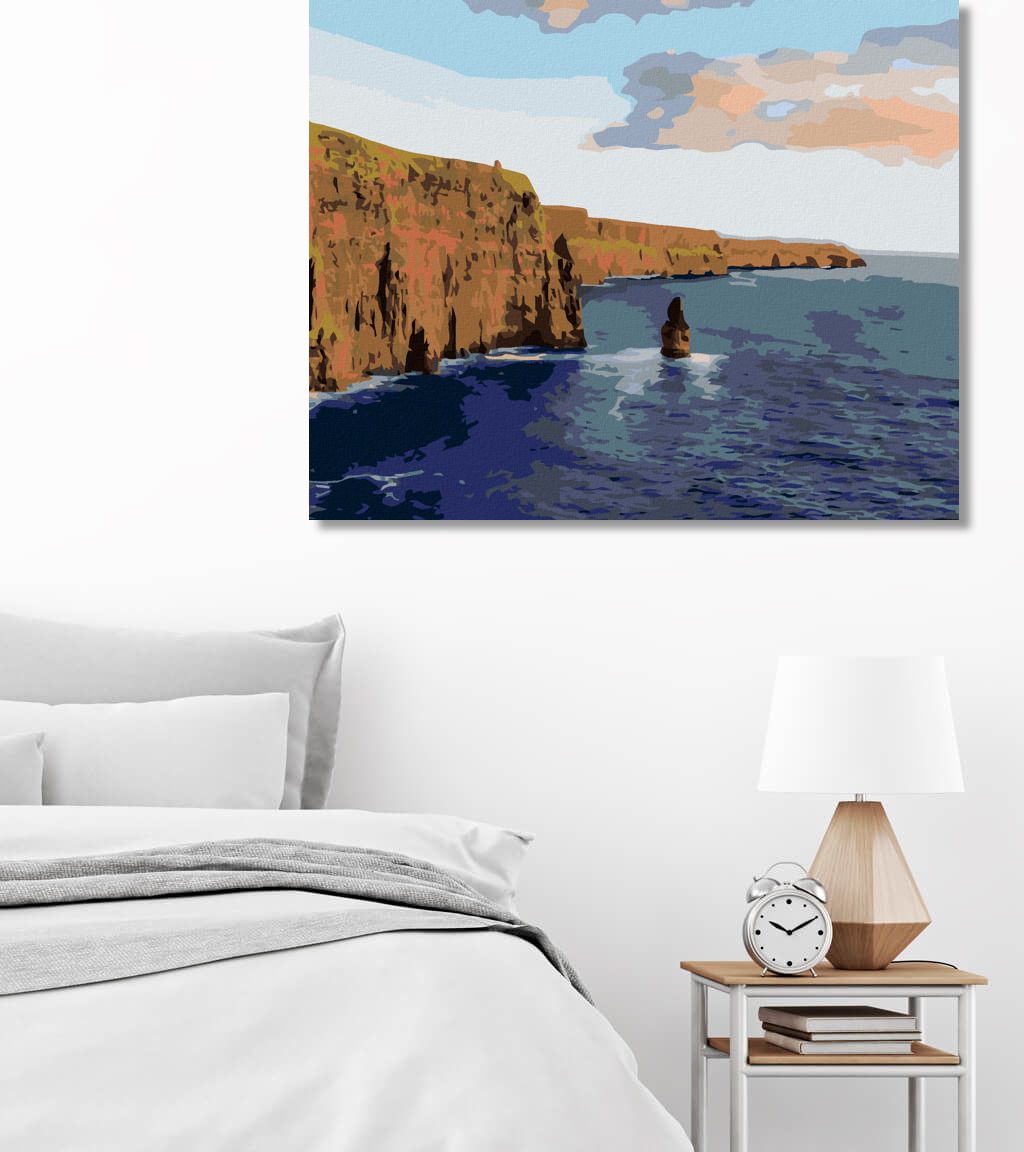zuty Malování podle čísel - PODÉL ÚTESŮ, MOHERSKÉ ÚTESY IRSKO (TED DAVIS) - Rozměr: 40x50 cm, Rámování: Varianta: bez rámu a bez vypnutí plátna - obrázek 9