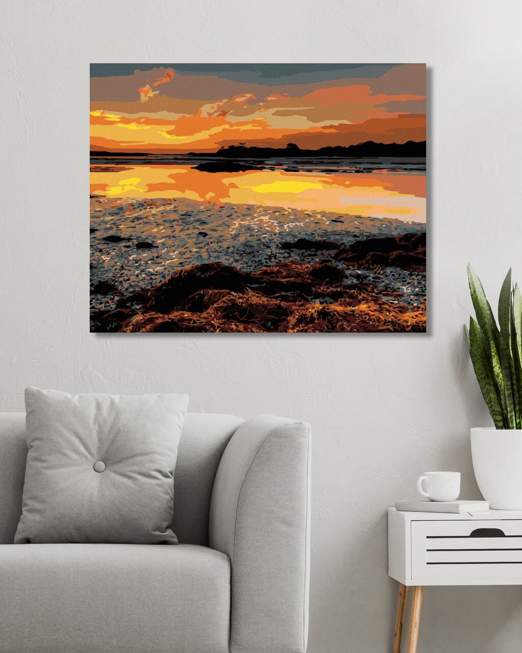zuty Malování podle čísel - SVÍTÁNÍ NAD POBŘEŽÍM (TED DAVIS) - Rozměr: 40x50 cm, Rámování: Varianta: bez rámu a bez vypnutí plátna - obrázek 5