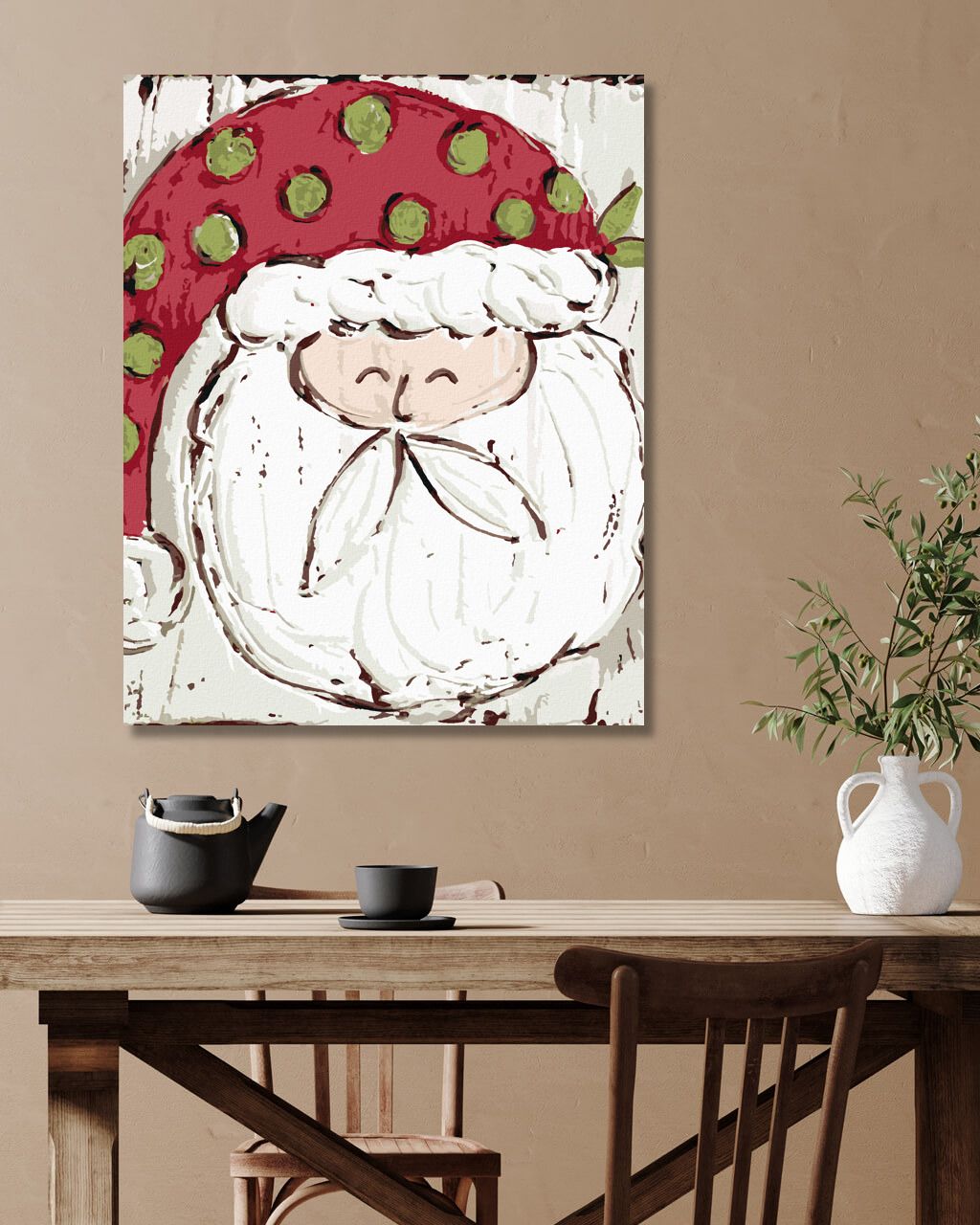 zuty Malování podle čísel - SANTA S PUNTÍKOVANOU ČEPICÍ (HALEY BUSH) - Rozměr: 40x50 cm, Rámování: Varianta: bez rámu a bez vypnutí plátna - obrázek 10