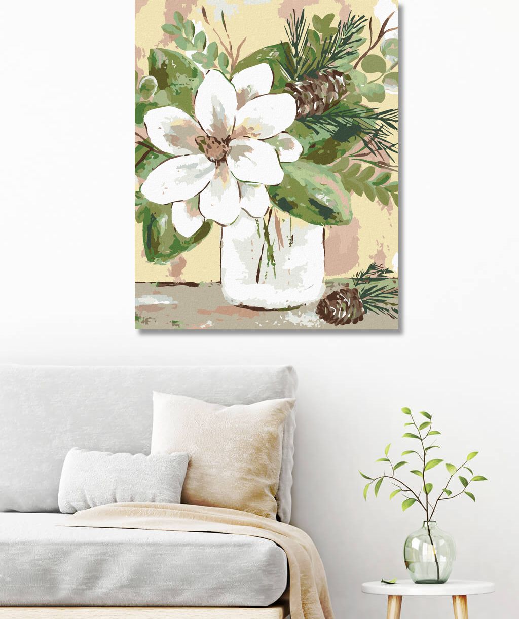 zuty Malování podle čísel - ZIMNÍ MAGNÓLIE VE SKLENICI (HALEY BUSH) - Rozměr: 40x50 cm, Rámování: Varianta: bez rámu a bez vypnutí plátna - obrázek 8