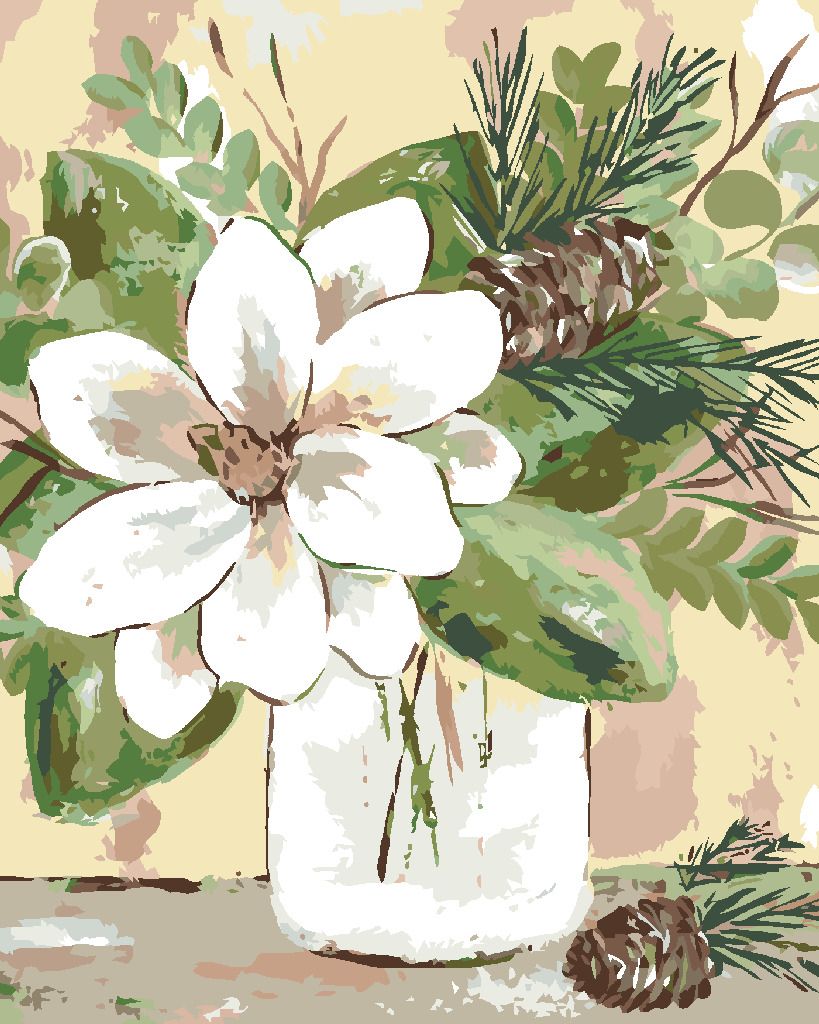 zuty Malování podle čísel - ZIMNÍ MAGNÓLIE VE SKLENICI (HALEY BUSH) - Rozměr: 40x50 cm, Rámování: Varianta: bez rámu a bez vypnutí plátna - obrázek 10