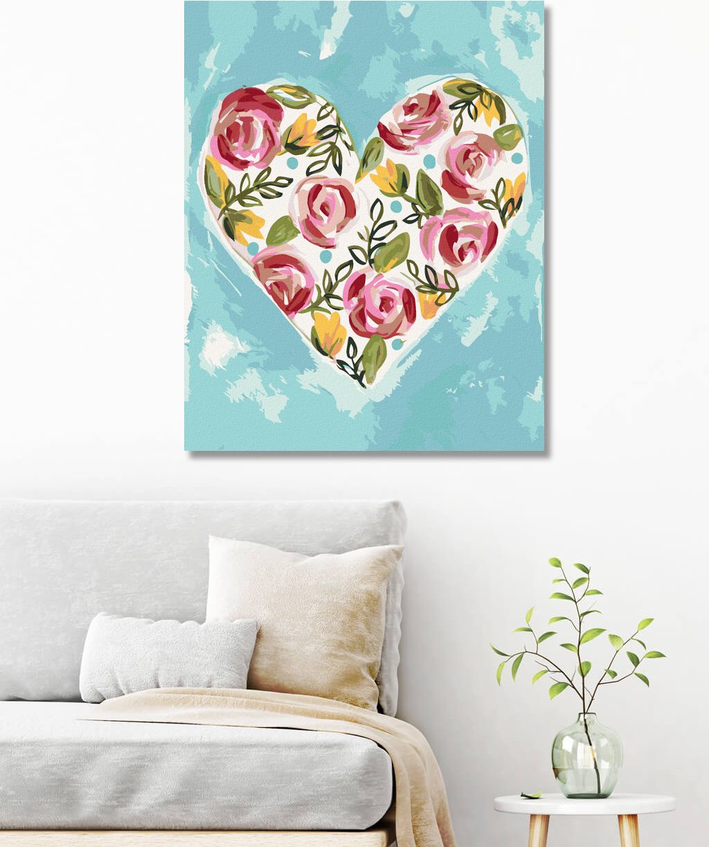 zuty Malování podle čísel - VALENTÝNSKÉ SRDCE II (HALEY BUSH) - Rozměr: 40x50 cm, Rámování: Varianta: vypnuté plátno na rám - obrázek 6