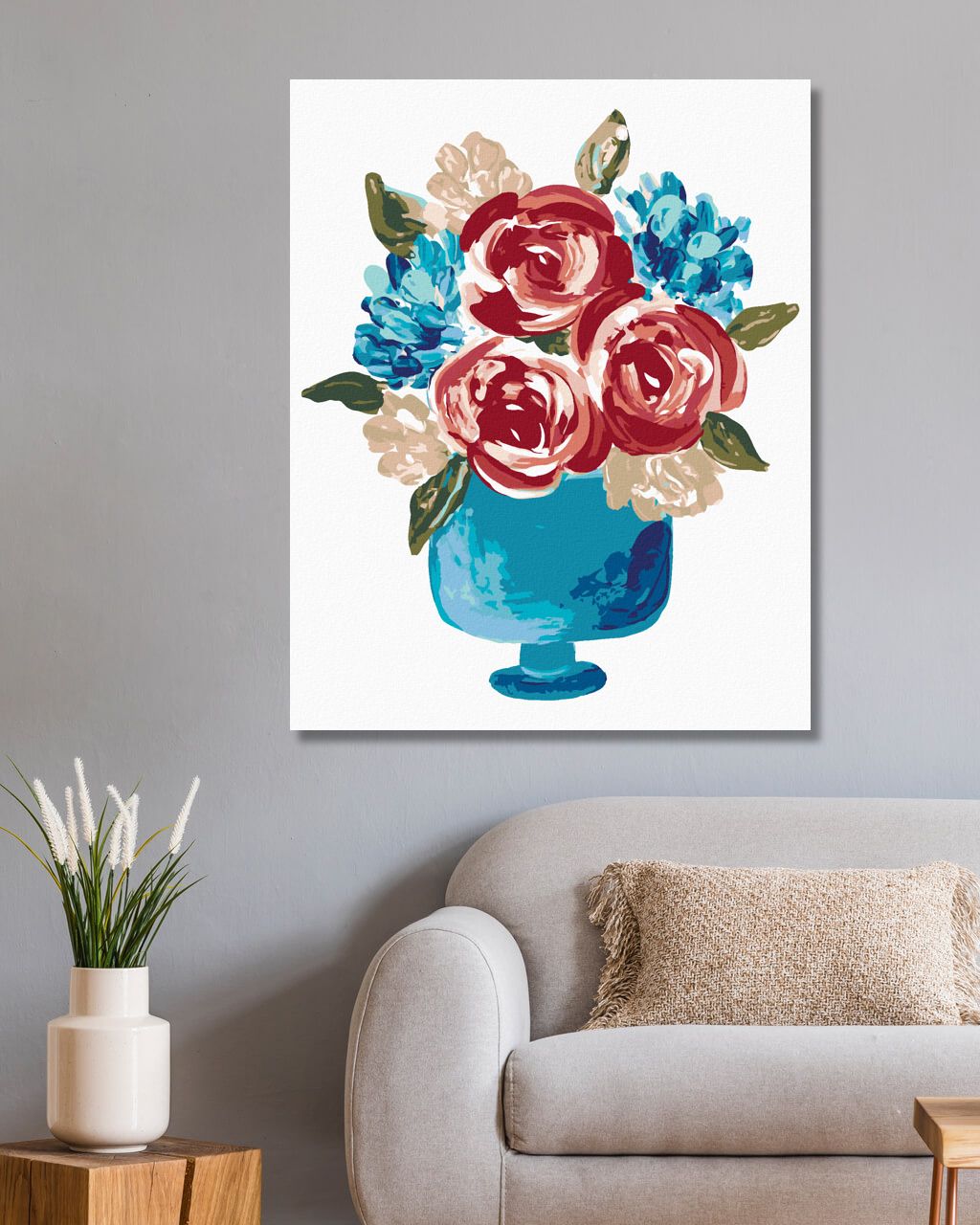 zuty Malování podle čísel - ČERVENÉ KVĚTINY VE VÁZE (HALEY BUSH) - Rozměr: 40x50 cm, Rámování: Varianta: vypnuté plátno na rám - obrázek 8