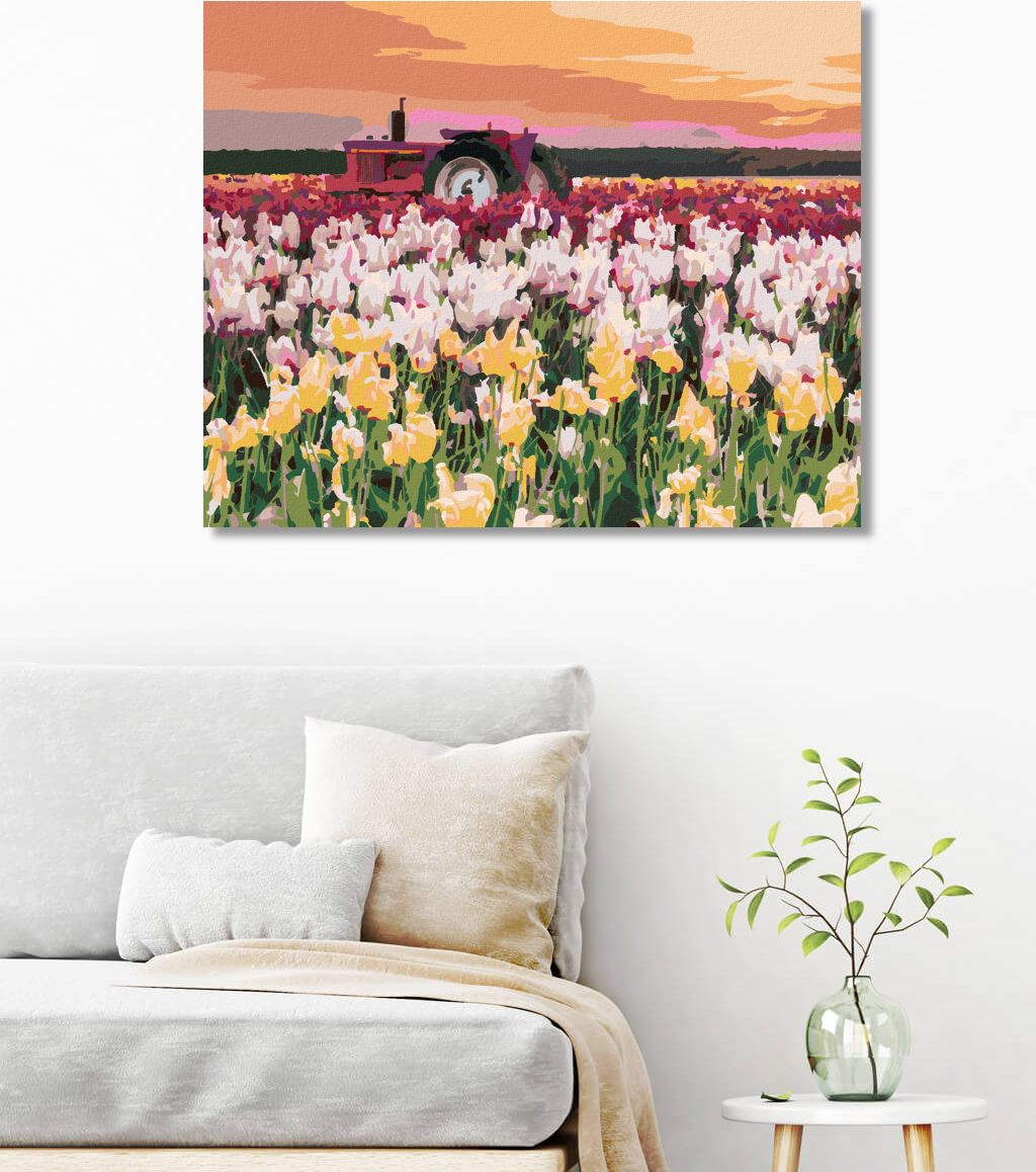 zuty Malování podle čísel - TULIPÁNY NA POLI (TED DAVIS) - Rozměr: 40x50 cm, Rámování: Varianta: bez rámu a bez vypnutí plátna - obrázek 7