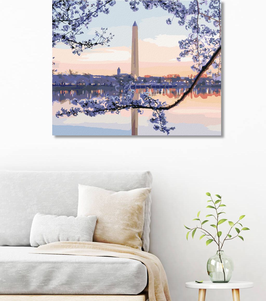 zuty Malování podle čísel - ROZKVETLÝ STROM WASHINGTŮV MONUMENT (TED DAVIS) - Rozměr: 40x50 cm, Rámování: Varianta: bez rámu a bez vypnutí plátna - obrázek 8