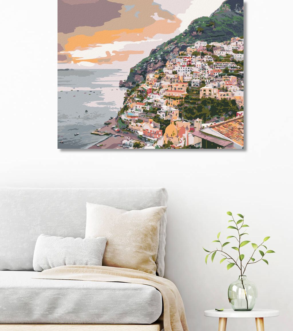 zuty Malování podle čísel - POSITANO ITÁLIE (TED DAVIS) - Rozměr: 40x50 cm, Rámování: Varianta: vypnuté plátno na rám - obrázek 7