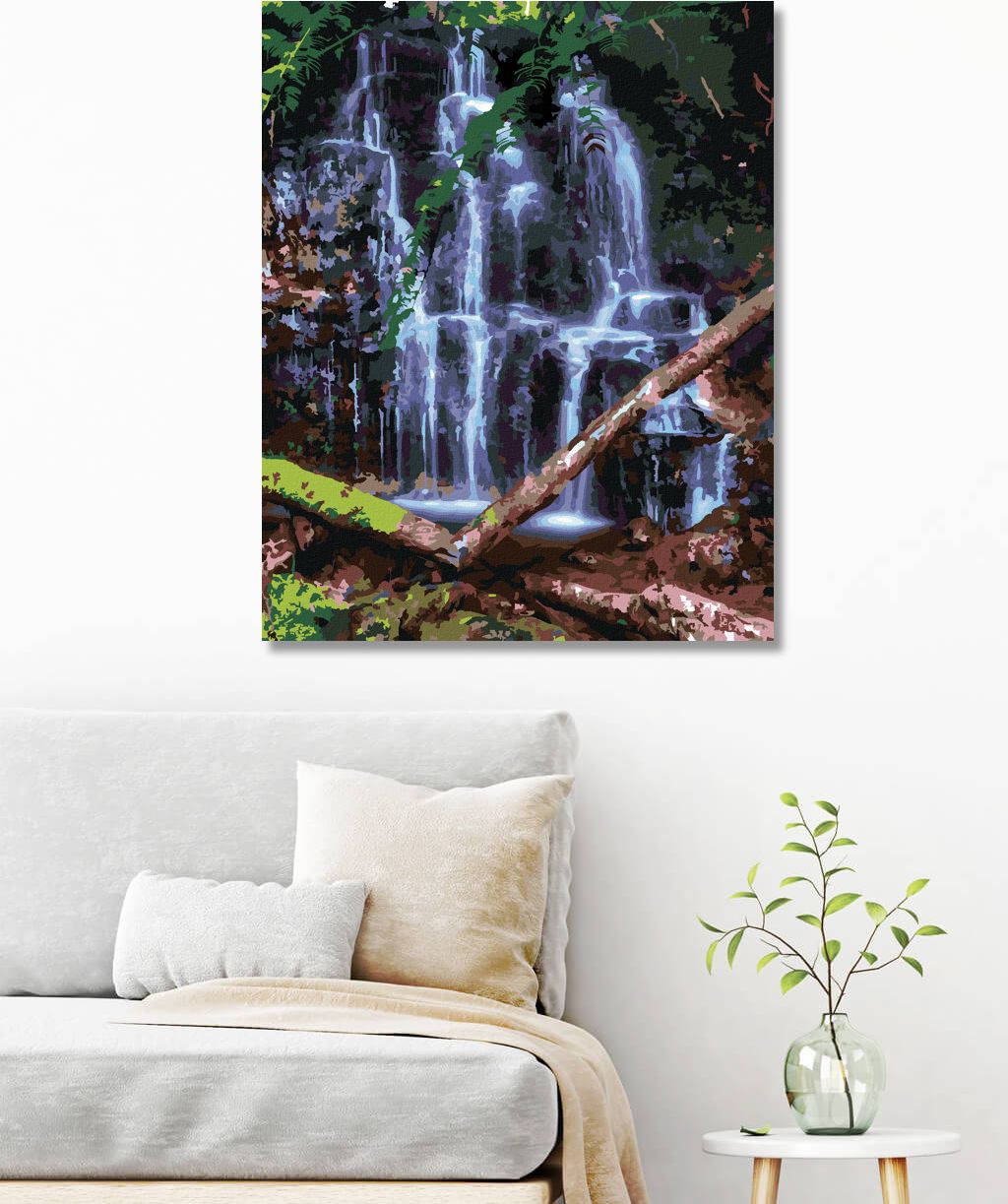zuty Malování podle čísel - VODOPÁD, HAVAJ (TED DAVIS) - Rozměr: 40x50 cm, Rámování: Varianta: bez rámu a bez vypnutí plátna - obrázek 3
