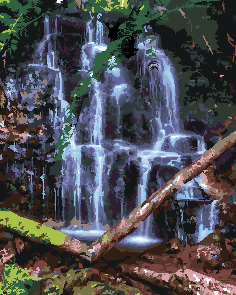 zuty Malování podle čísel - VODOPÁD, HAVAJ (TED DAVIS) - Rozměr: 40x50 cm, Rámování: Varianta: vypnuté plátno na rám - obrázek 8