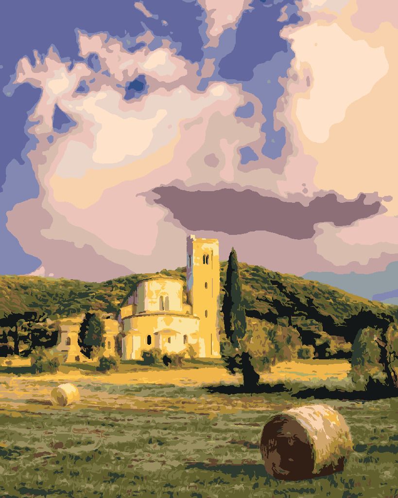 zuty Malování podle čísel - KLÁŠTER SANT ANTIMO, ITÁLIE (TED DAVIS) - Rozměr: 40x50 cm, Rámování: Varianta: vypnuté plátno na rám - obrázek 8