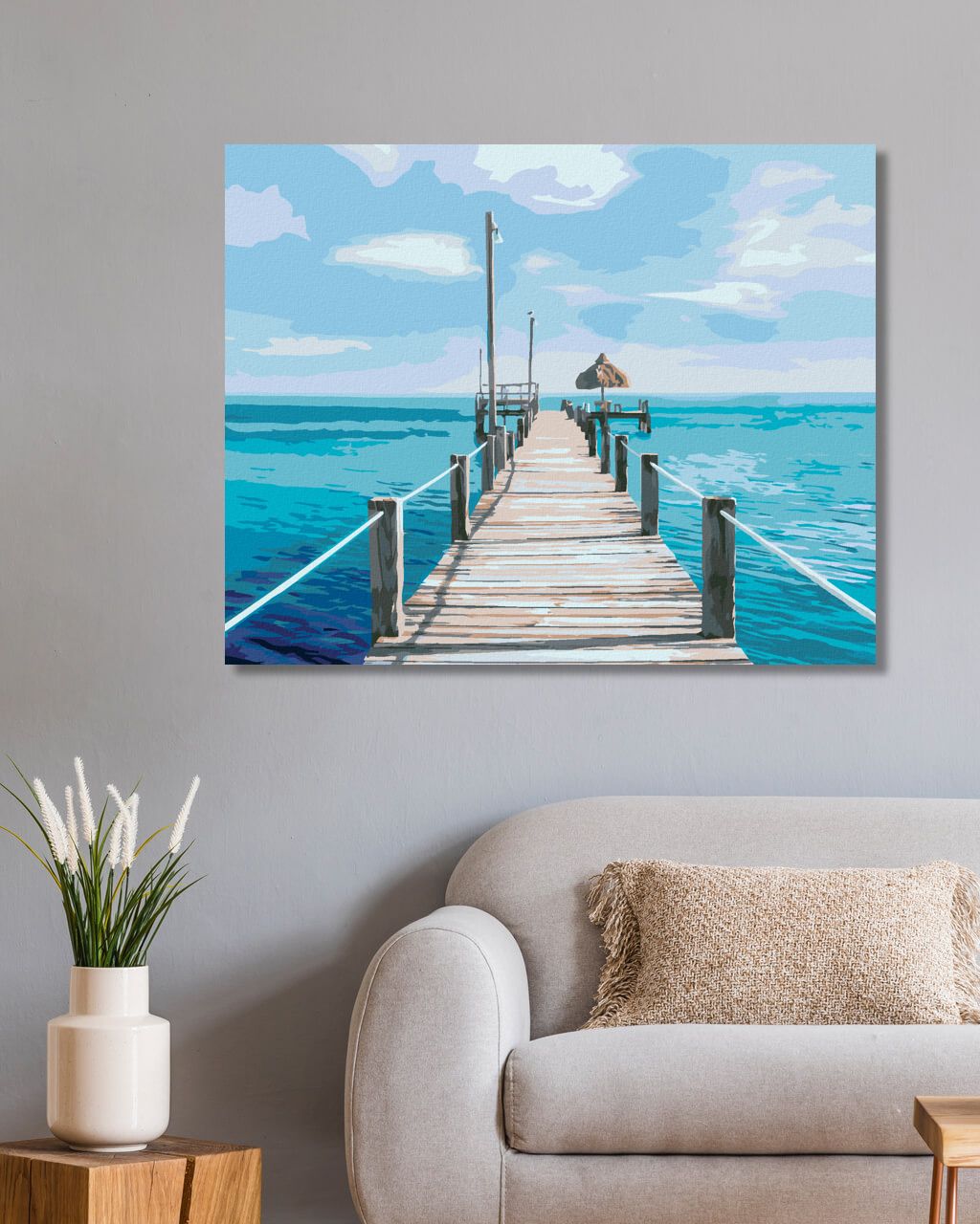 zuty Malování podle čísel - MOLO A MOŘE (TED DAVIS) - Rozměr: 40x50 cm, Rámování: Varianta: vypnuté plátno na rám - obrázek 7