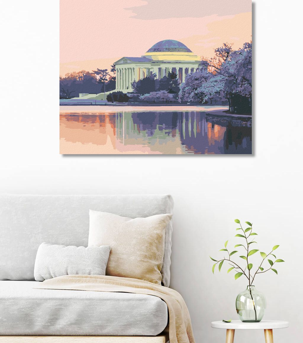 zuty Malování podle čísel - JEFFERSONŮV PAMÁTNÍK, USA (TED DAVIS) - Rozměr: 40x50 cm, Rámování: Varianta: bez rámu a bez vypnutí plátna - obrázek 5