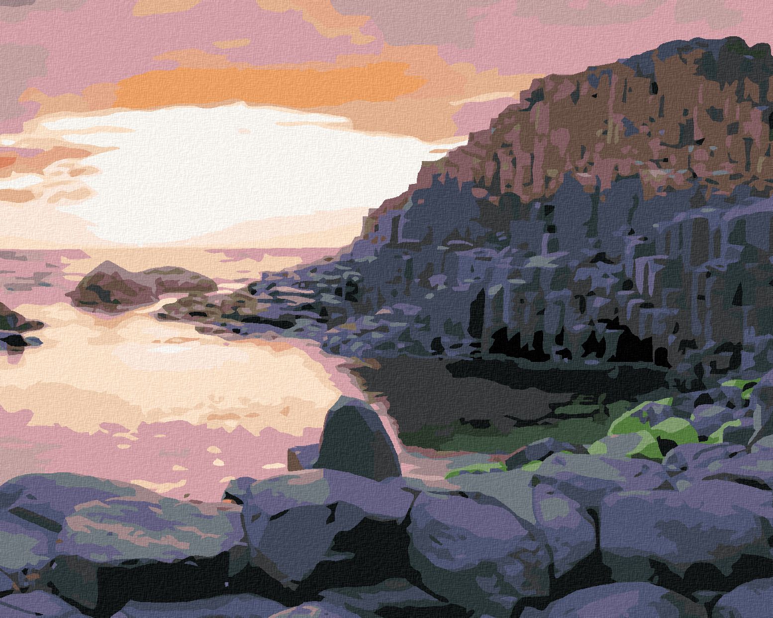 zuty Malování podle čísel - ZÁPAD SLUNCE, IRSKO (TED DAVIS) - Rozměr: 40x50 cm, Rámování: Varianta: bez rámu a bez vypnutí plátna - obrázek 1