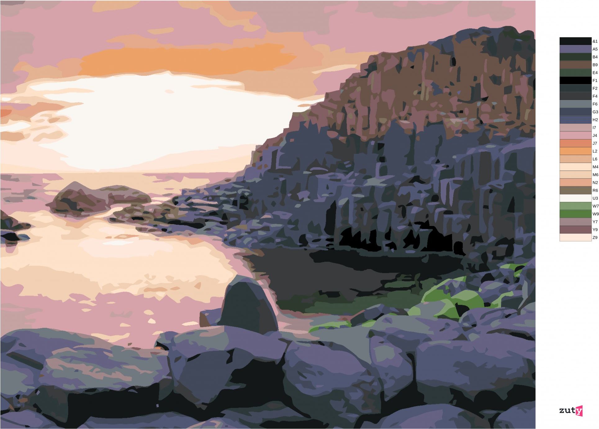 zuty Malování podle čísel - ZÁPAD SLUNCE, IRSKO (TED DAVIS) - Rozměr: 40x50 cm, Rámování: Varianta: bez rámu a bez vypnutí plátna - obrázek 9