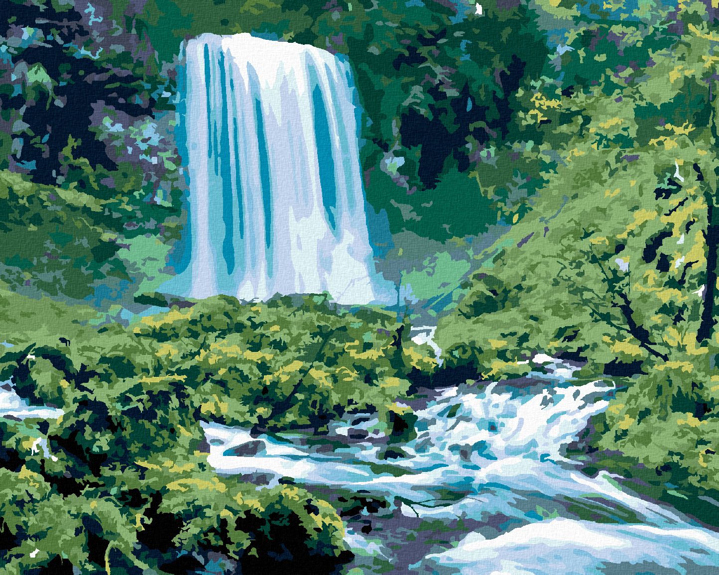 zuty Malování podle čísel - VODOPÁDY A DIVOKÁ PŘÍRODA (TED DAVIS) - Rozměr: 40x50 cm, Rámování: Varianta: bez rámu a bez vypnutí plátna - obrázek 1