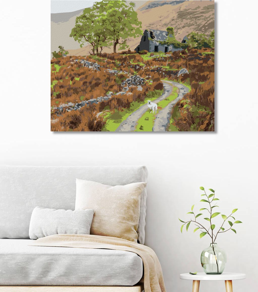 zuty Malování podle čísel - HORSKÁ KRAJINA, IRSKO (TED DAVIS) - Rozměr: 40x50 cm, Rámování: Varianta: vypnuté plátno na rám - obrázek 4