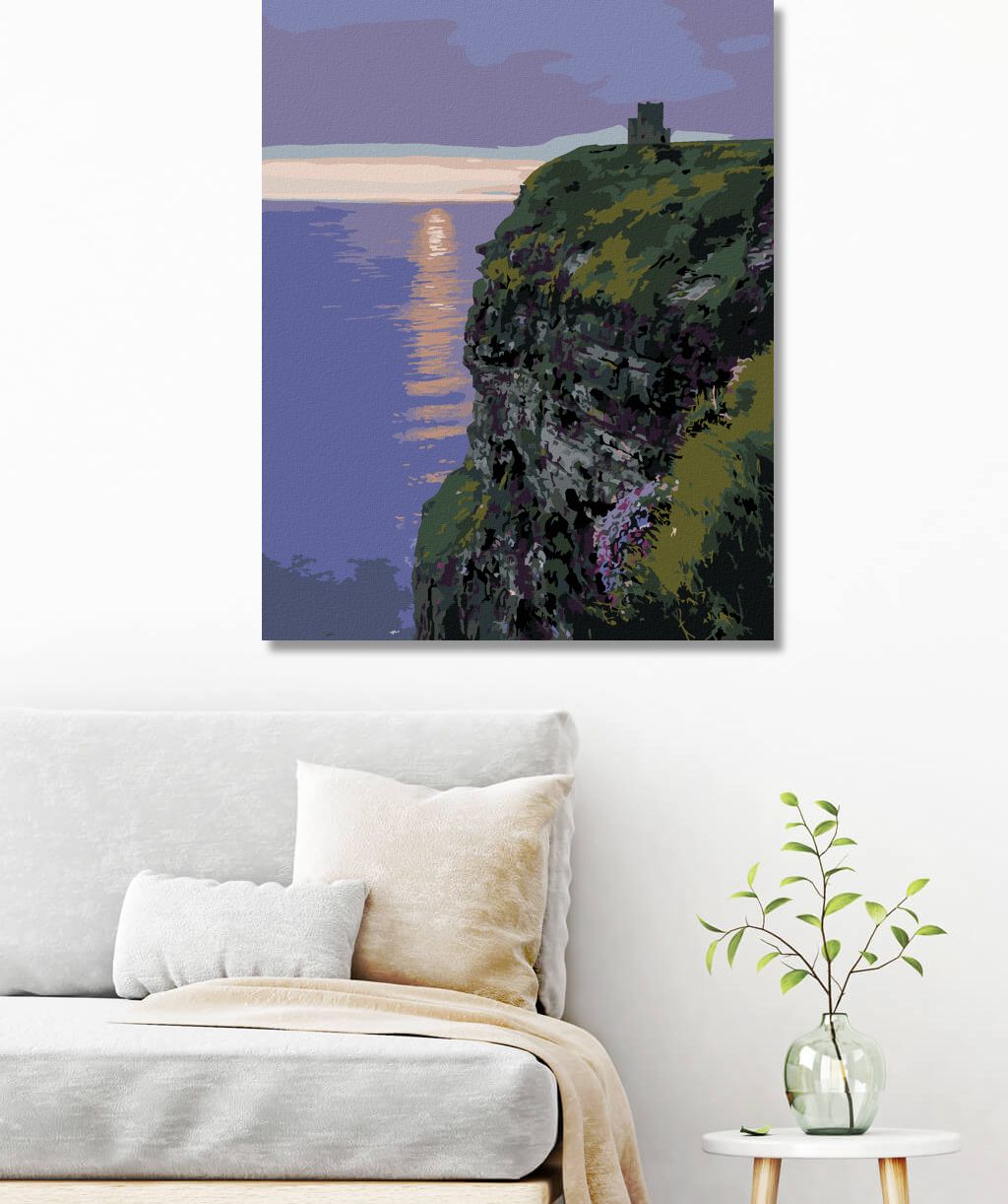 zuty Malování podle čísel - ZÁPAD SLUNCE ZA STRÁŽNÍ VĚŽI (TED DAVIS) - Rozměr: 40x50 cm, Rámování: Varianta: vypnuté plátno na rám - obrázek 3